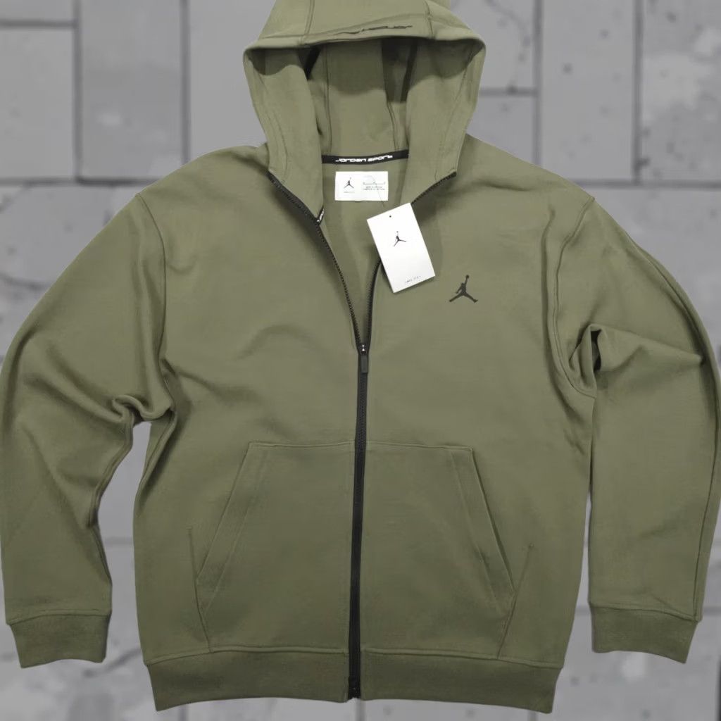 Nike Air Jordan Dri-Fit Sport Hoop Fleece Zip Hoodie Men's M Olive FV8602-222 Size US M / EU 48-50 / 2 - 1 Thumbnail