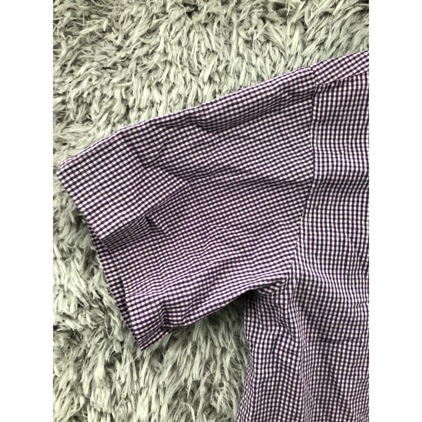 Avirex Avirex Shirt L Mens Short Sleeve Purple Check Button-Up Shirt Size US L / EU 52-54 / 3 - 2 Thumbnail