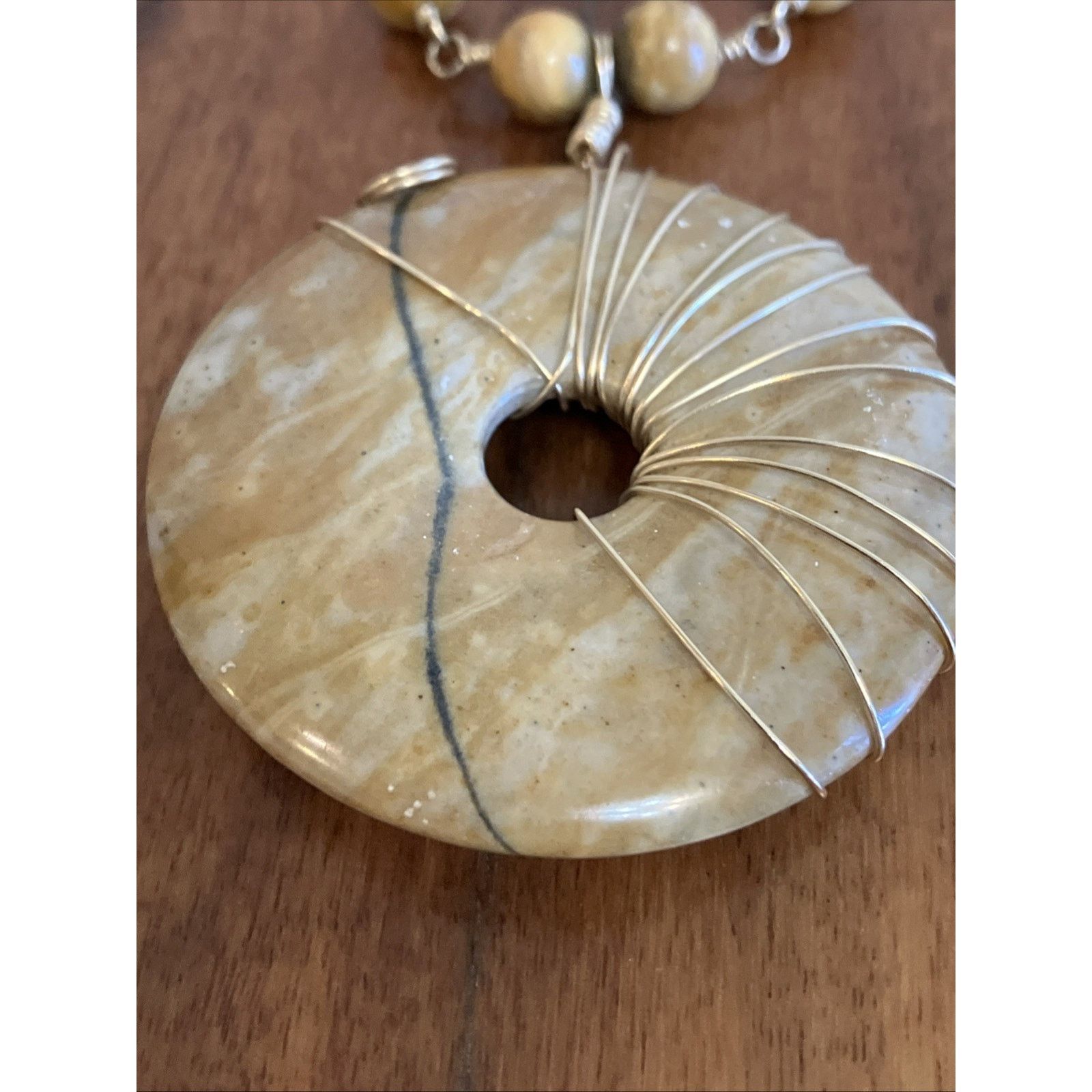 Other Vtg Gold Tone Statement Necklace Stone Beaded Modernist Y2k Size ONE SIZE - 9 Thumbnail