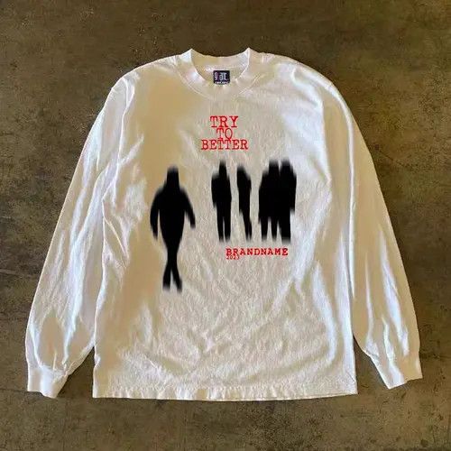 Japanese Brand × Vintage White retro street fashion print long sleeve tee Size US L / EU 52-54 / 3 - 3 Thumbnail