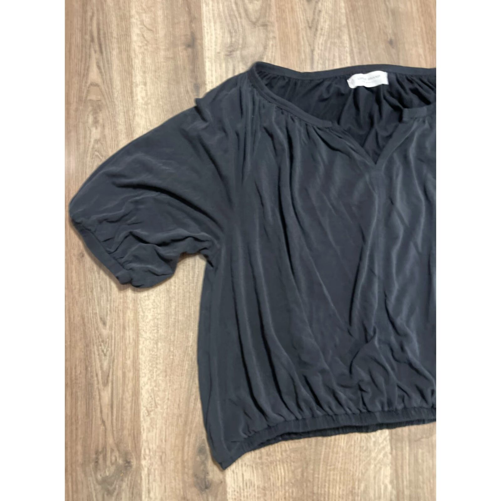 Lucky Brand Lucky Brand Shirt Women's Large Black V-Neck 3/4 Sleeve T-Shirt Casual Womens Size L / US 10 / IT 46 - 3 Thumbnail