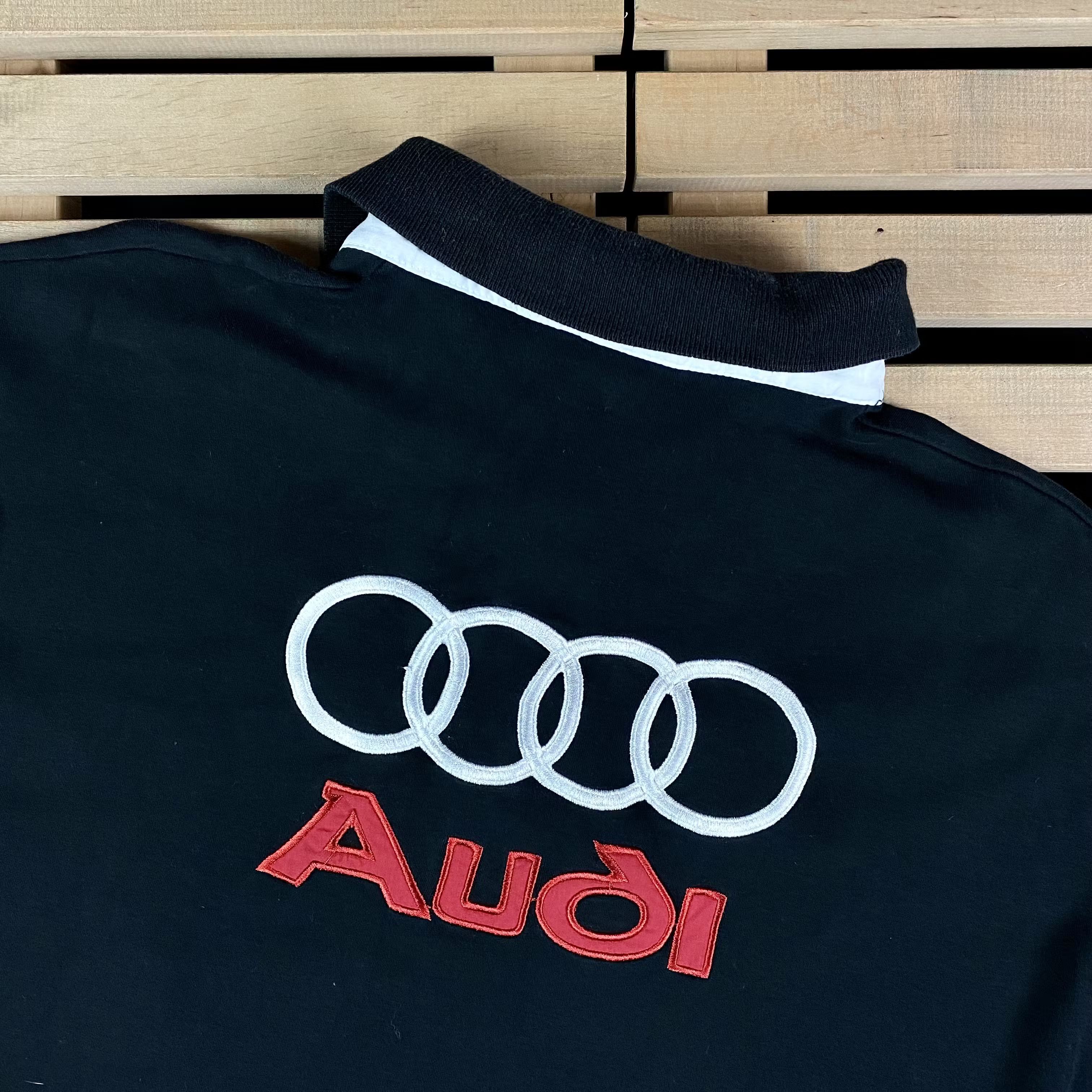 Audi × Vintage Men’s Racing Polo T-Shirt Audi Big Logo Size 3XL Size US XXL / EU 58 / 5 - 4 Thumbnail