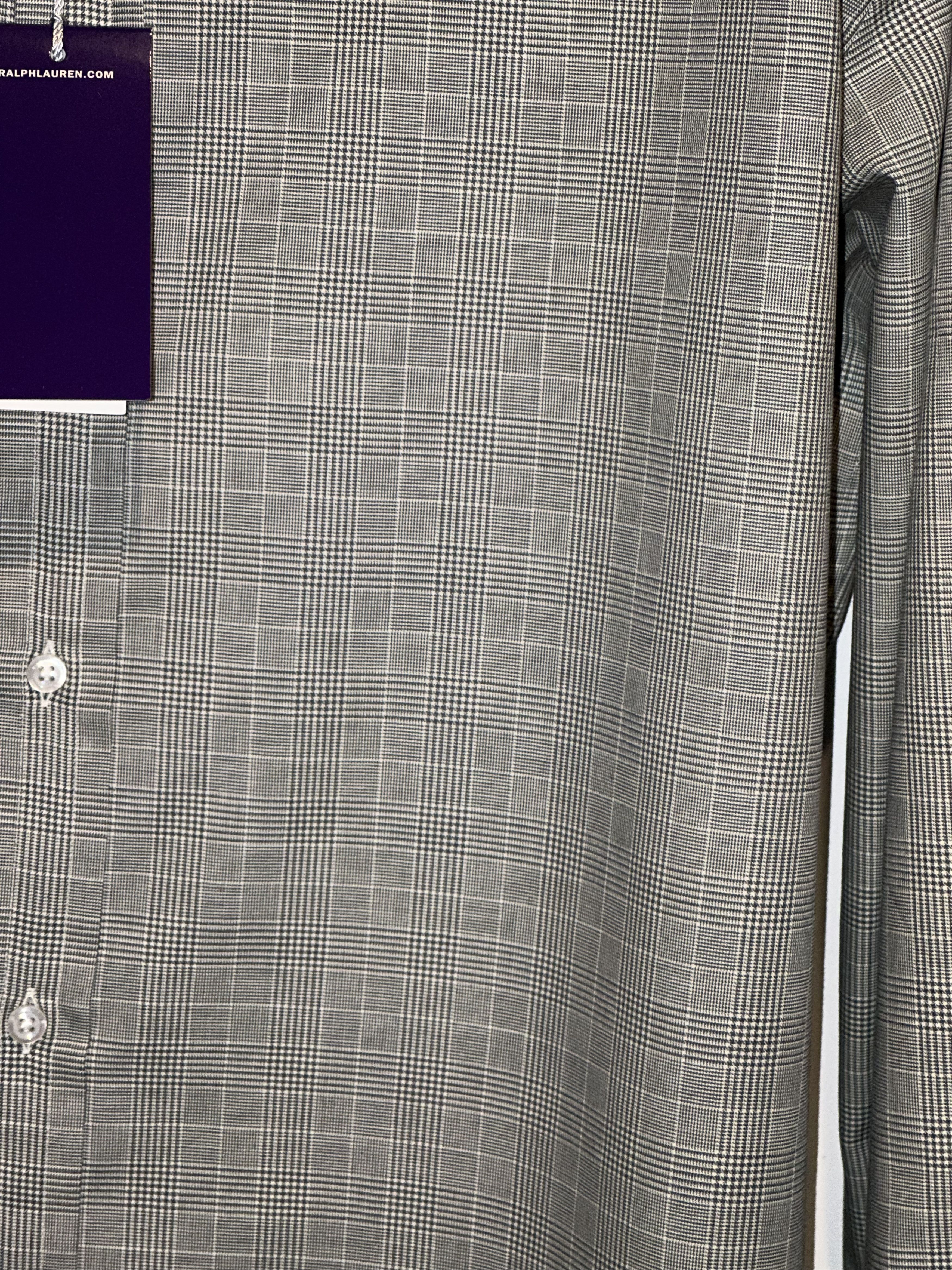 Ralph Lauren Purple Label Gray Cotton Glen Check Long Sleeve Sport Shirt $595 2x Size US XXL / EU 58 / 5 - 3 Thumbnail
