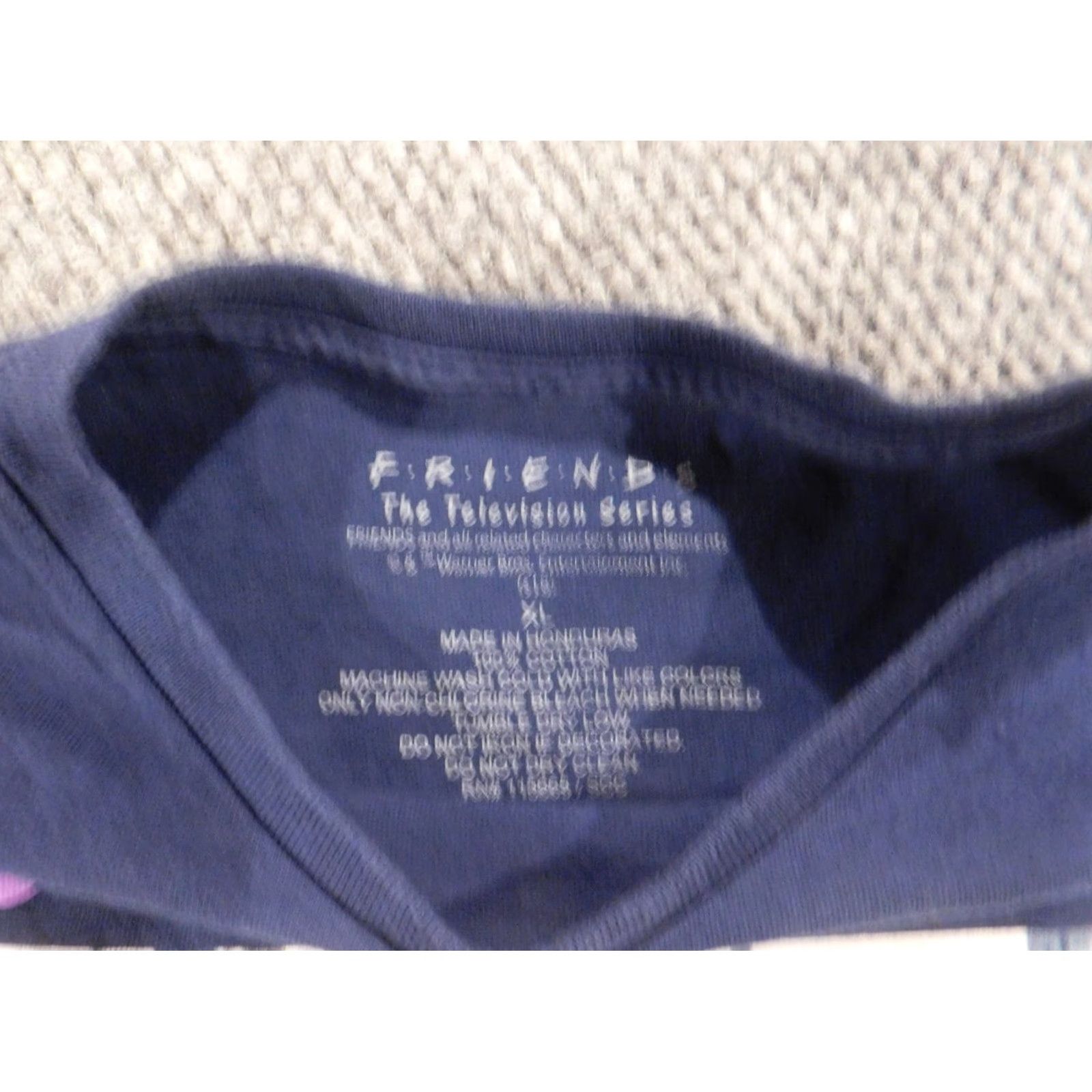 Vintage Friends Womens Shirt XL Blue Crew Neck 90s 2000s Chander Ross Cotton Rayon Blouse Short Sleeve Casual Button Graphic Together Size XL / US 12-14 / IT 48-50 - 4 Thumbnail