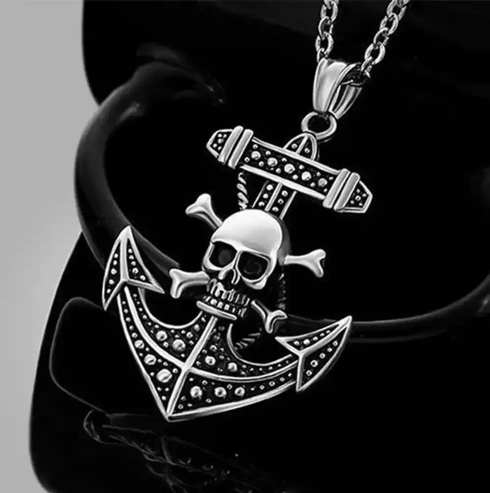 Jewelry Pirate Skull Necklace Size ONE SIZE - 1 Thumbnail