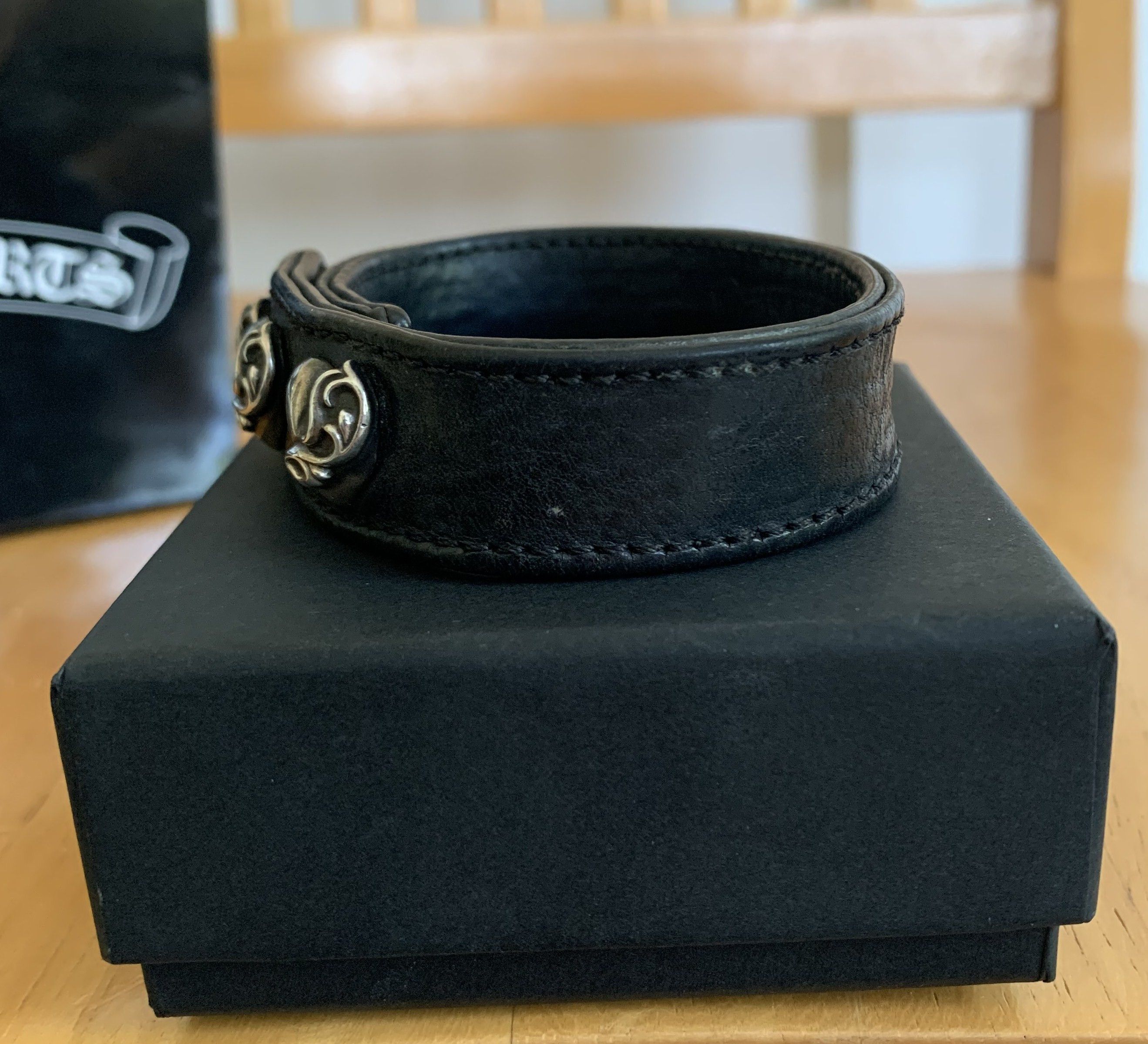 Chrome Hearts Chrome Hearts Adjustable Leather Silver Snap Bracelet Size ONE SIZE - 3 Thumbnail