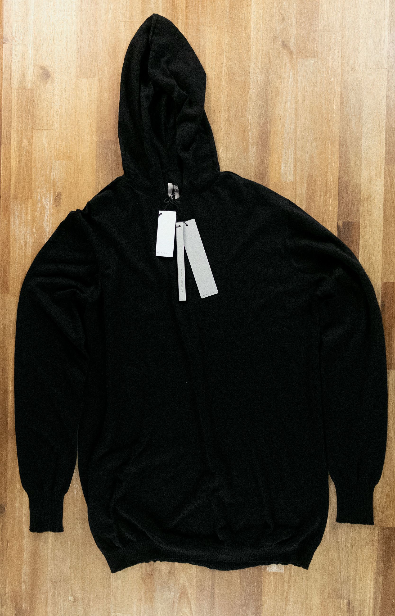 Rick Owens RICK OWENS black hooded oversized wool sweater Medium Size US M / EU 48-50 / 2 - 4 Thumbnail