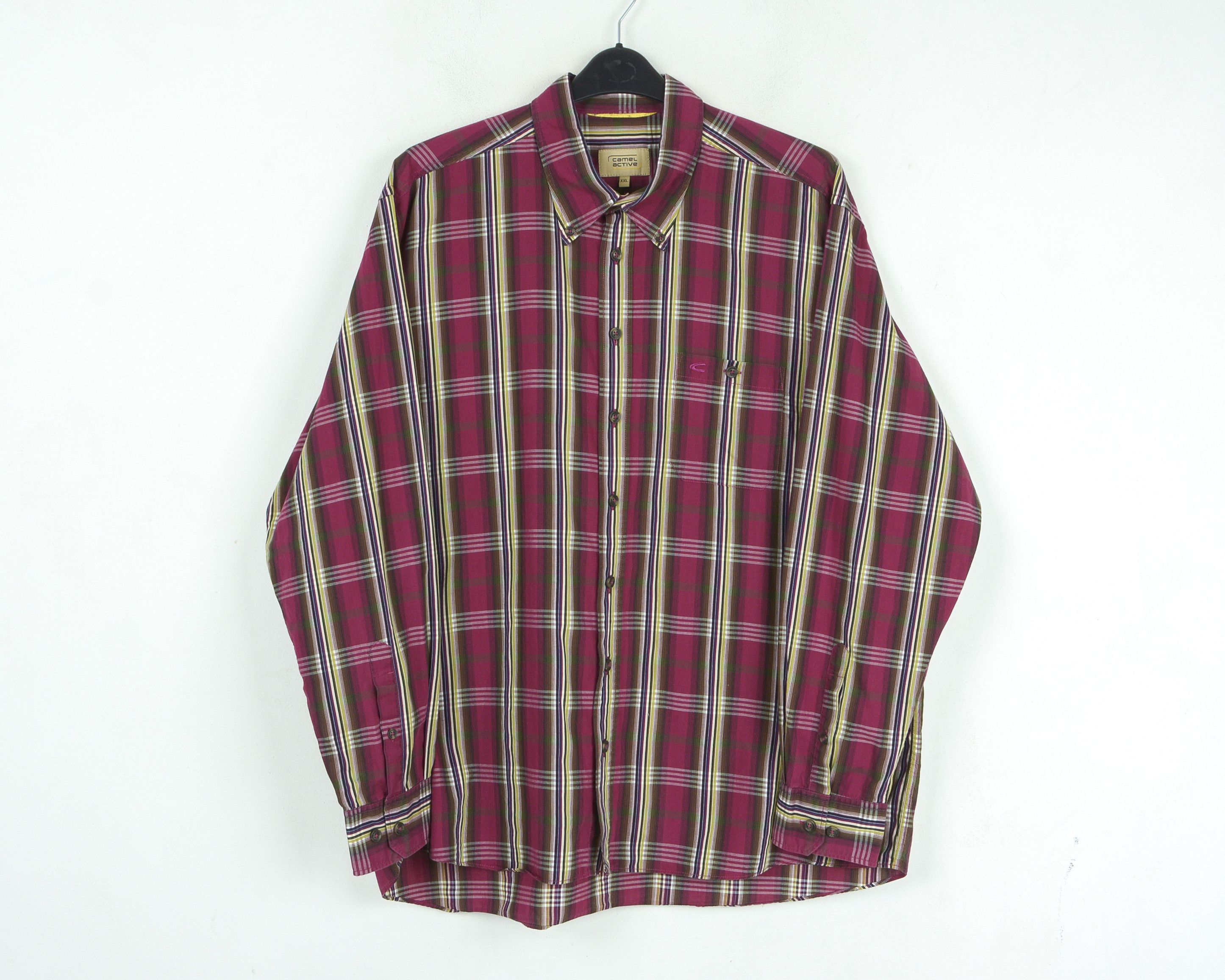 camel active Cotton Shirt 2XL Long Sleeve Check Plaid Pink Button Up Size US XXL / EU 58 / 5 - 1 Thumbnail