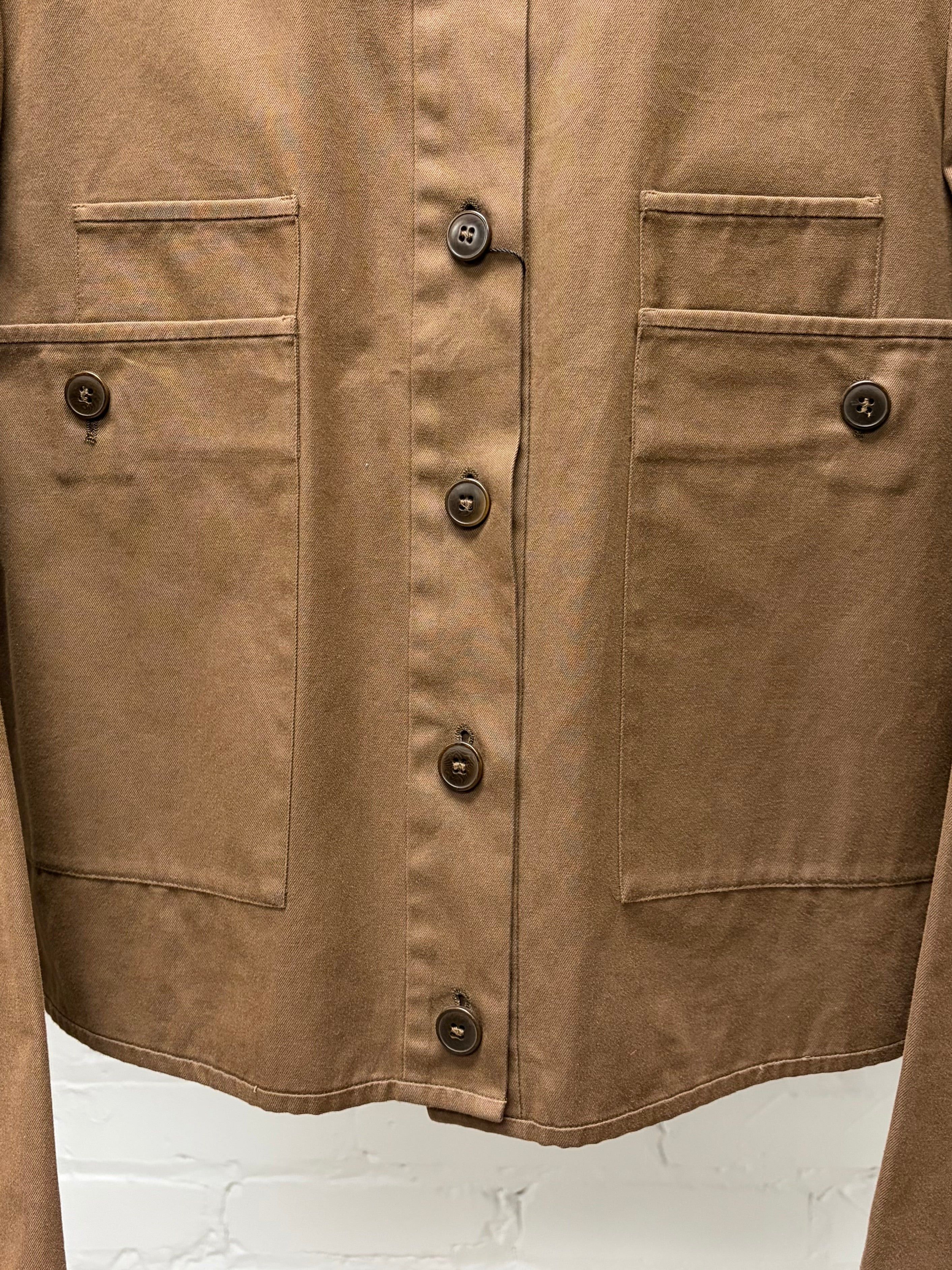 Miu Miu AW1999 Miu Miu High Neck Brown Cotton Trucker Jacket Size M / US 6-8 / IT 42-44 - 2 Thumbnail
