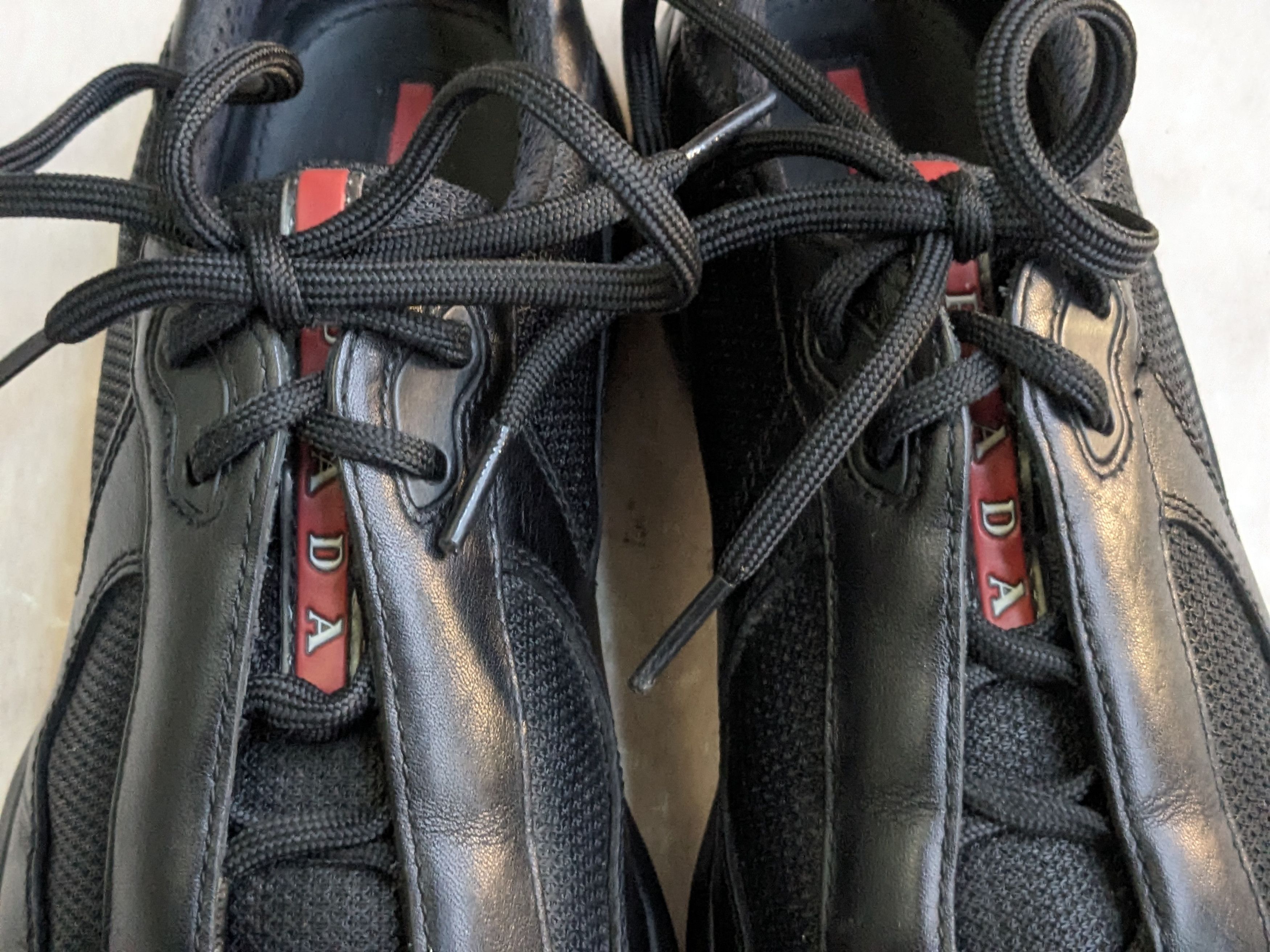 Prada Prada America's Cup Black Red 9 Leather Low Tops Size US 9 / EU 42 - 8 Thumbnail