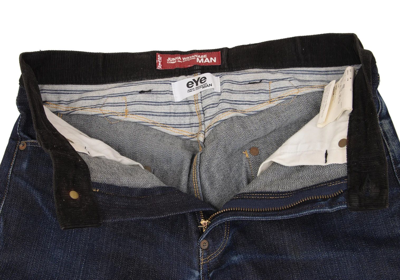 Junya Watanabe Denim with Corduroy and Leather Pockets in Indigo Black XS Size US 30 / EU 46 - 4 Thumbnail