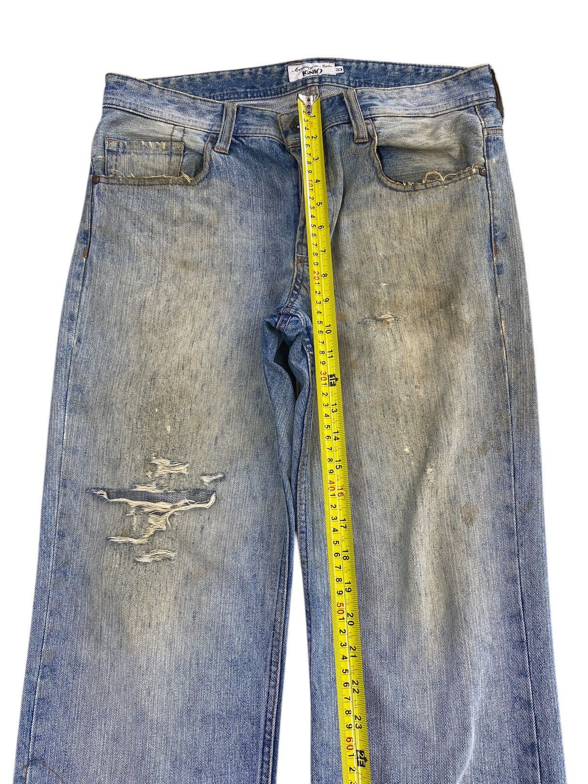 Japanese Brand Japanese Brand Dirty Mud Wash Style Ripped Jeans Size US 33 - 6 Thumbnail