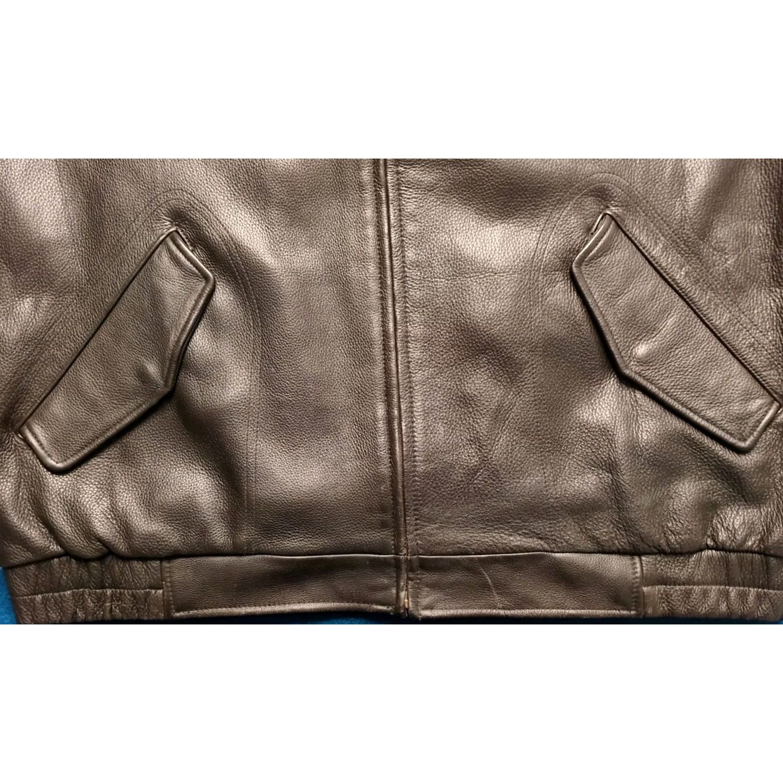 Eddie Bauer VINTAGE Eddie Bauer Leather Bomber Jacket Motorcycle Biker Zip Lined XL Tall Mens Size US XL / EU 56 / 4 - 6 Thumbnail