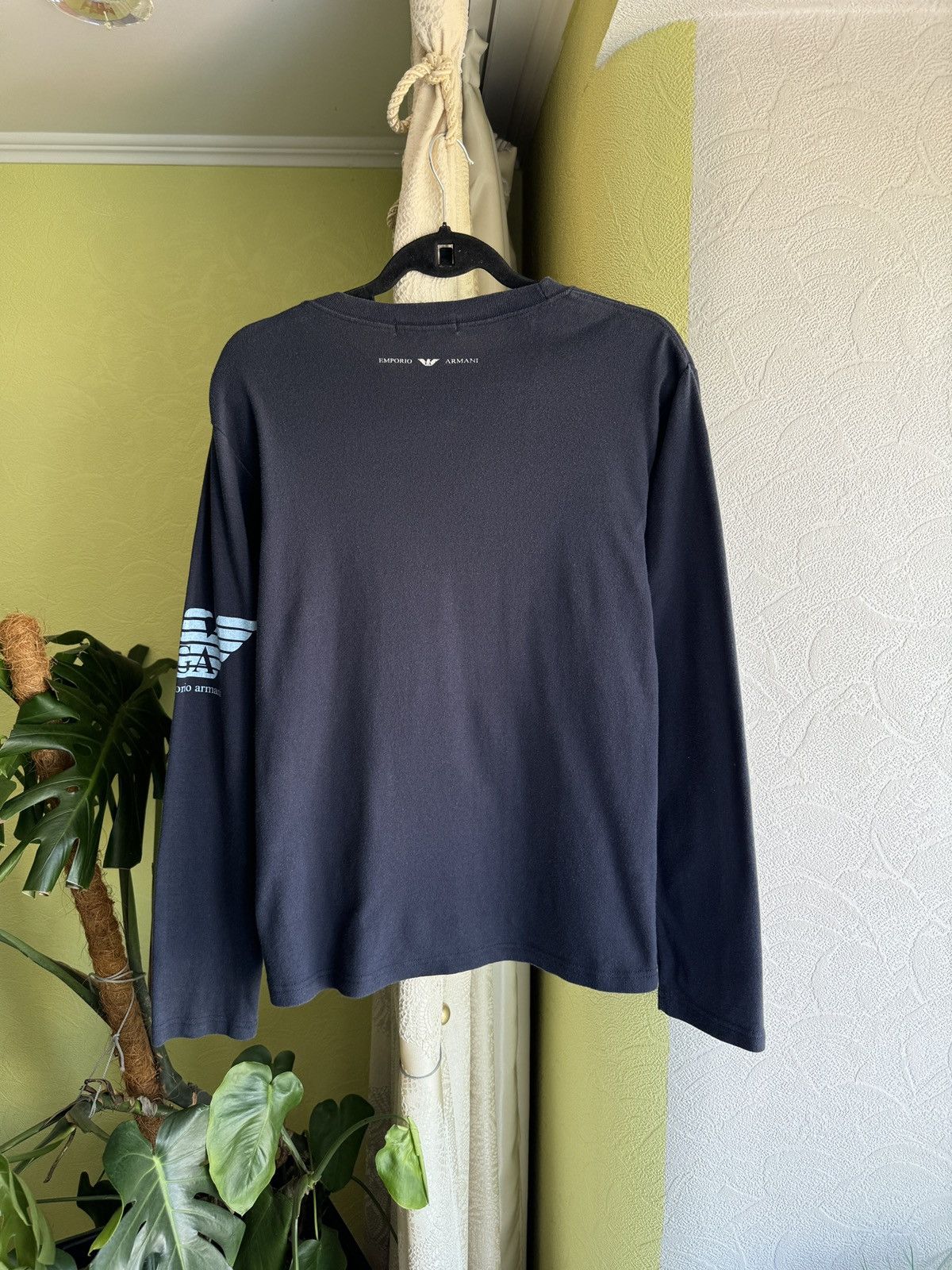 Emporio Armani Vintage Y2K Emporio Armani Monogram Big Logo Longsleeve Tee Size US L / EU 52-54 / 3 - 3 Thumbnail
