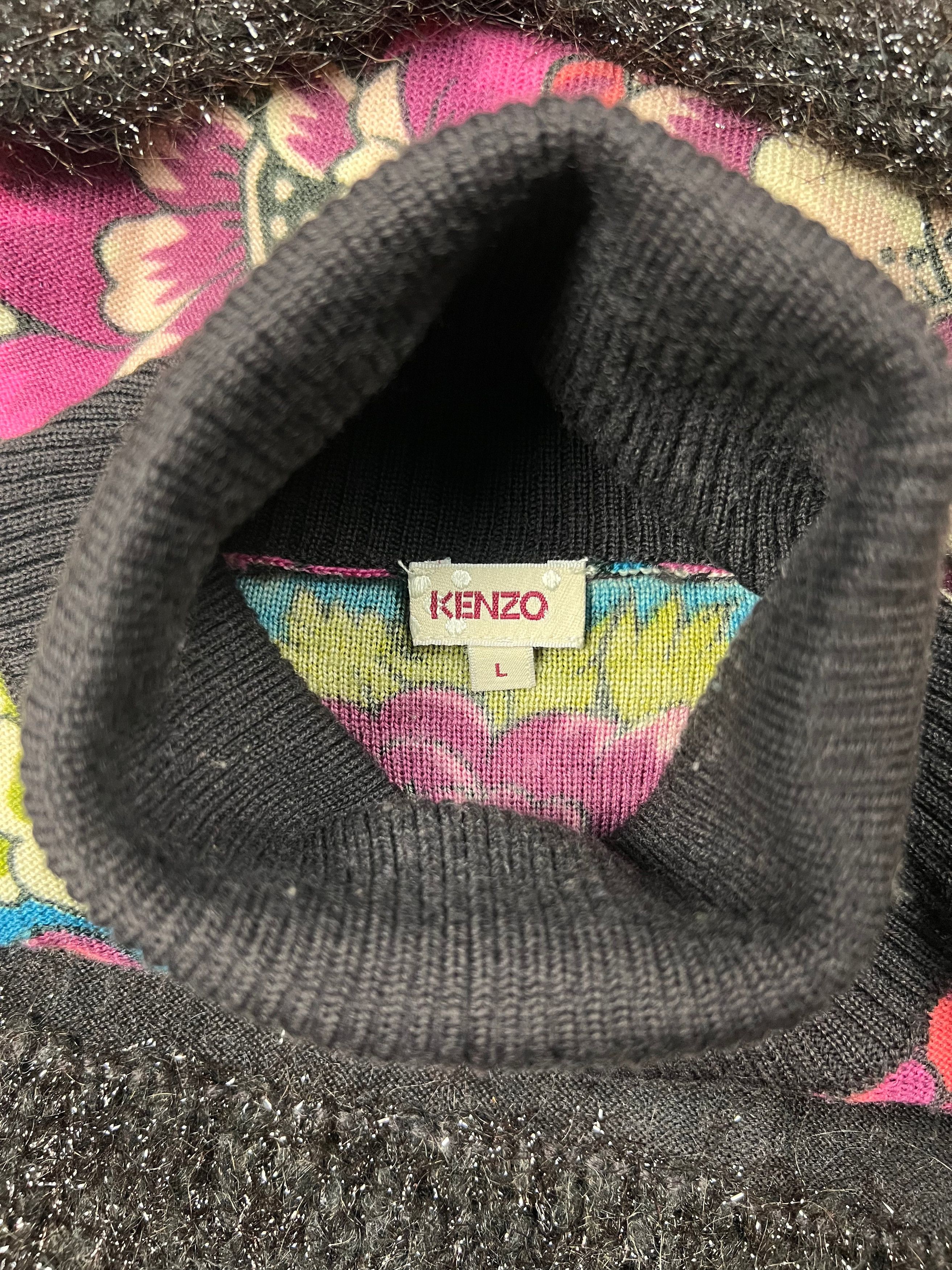 Designer × Kenzo × Vintage 90's Kenzo Flower Turtle Neck