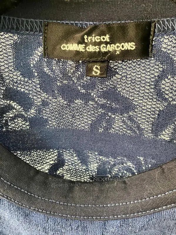 Comme des Garcons Comme des Garçons Blue Cotton Lace Long Sleeve Top . Size S / US 4 / IT 40 - 4 Thumbnail