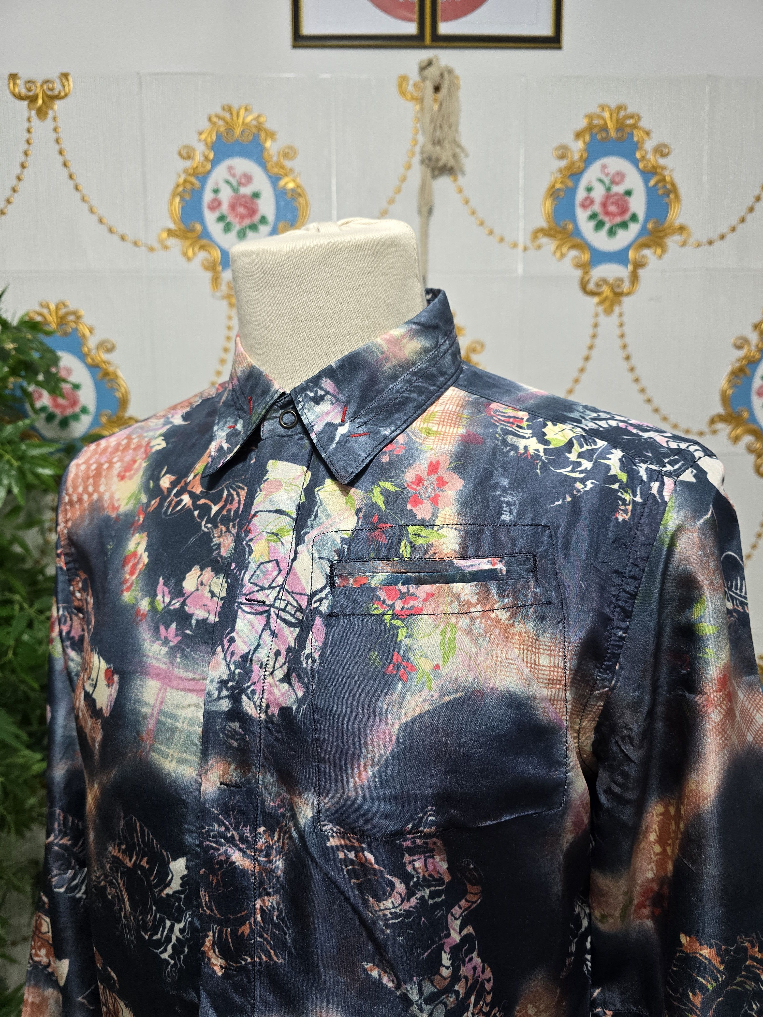 Marithe + Francois Girbaud MARITHE FRANCOIS GIRBAUD Navy Multicolored. 90' 100% silk Size US M / EU 48-50 / 2 - 4 Thumbnail