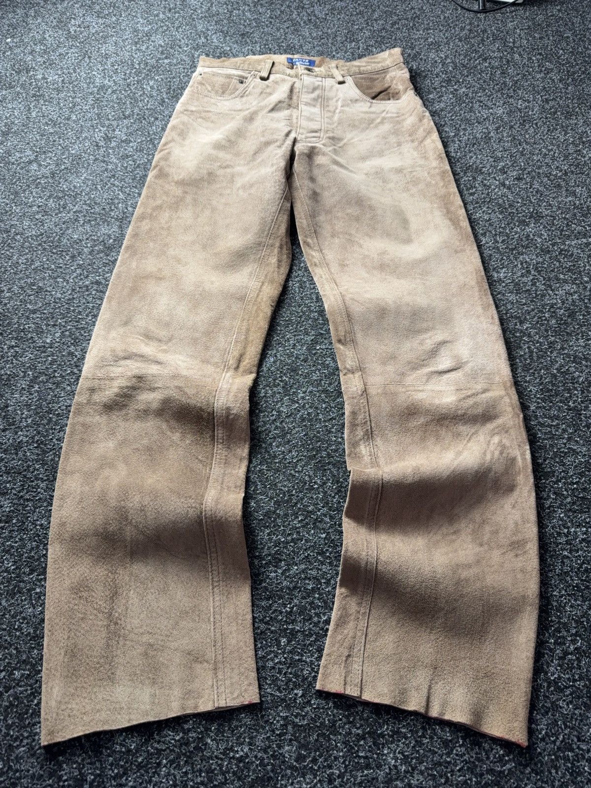 Genuine Leather Vintage 00s Retro Western Cowboy Leather Chrome Style Pants Size US 30 / EU 46 - 1 Thumbnail