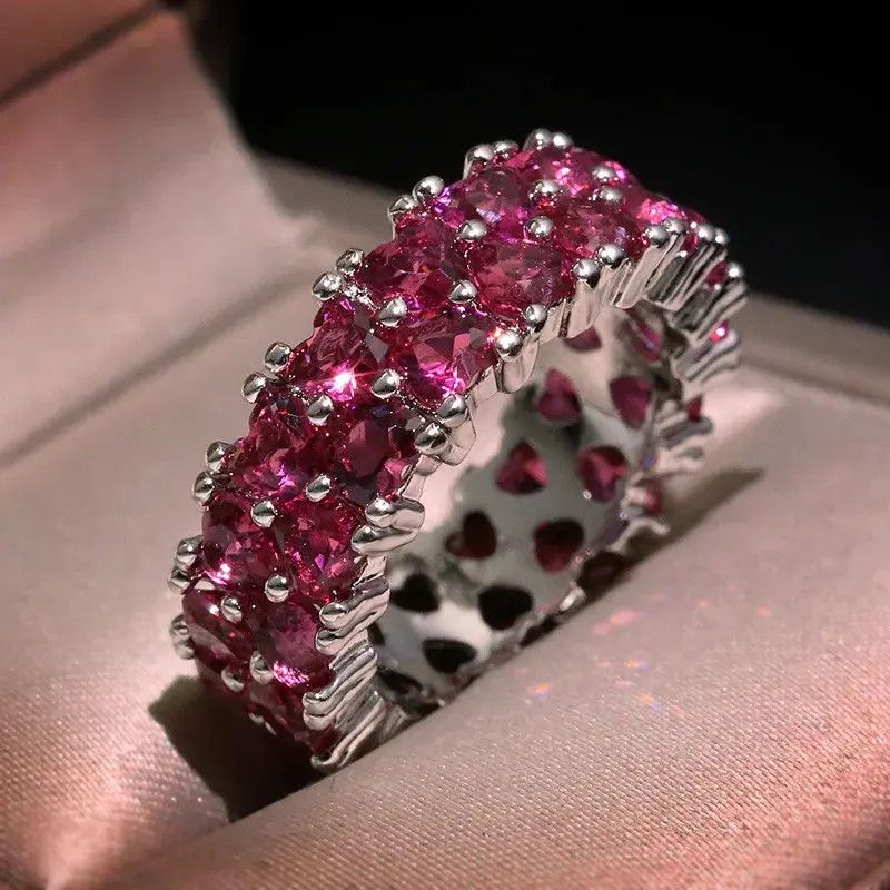 Jewelry Handmade Pink Heart shaped Ring Size ONE SIZE - 3 Thumbnail