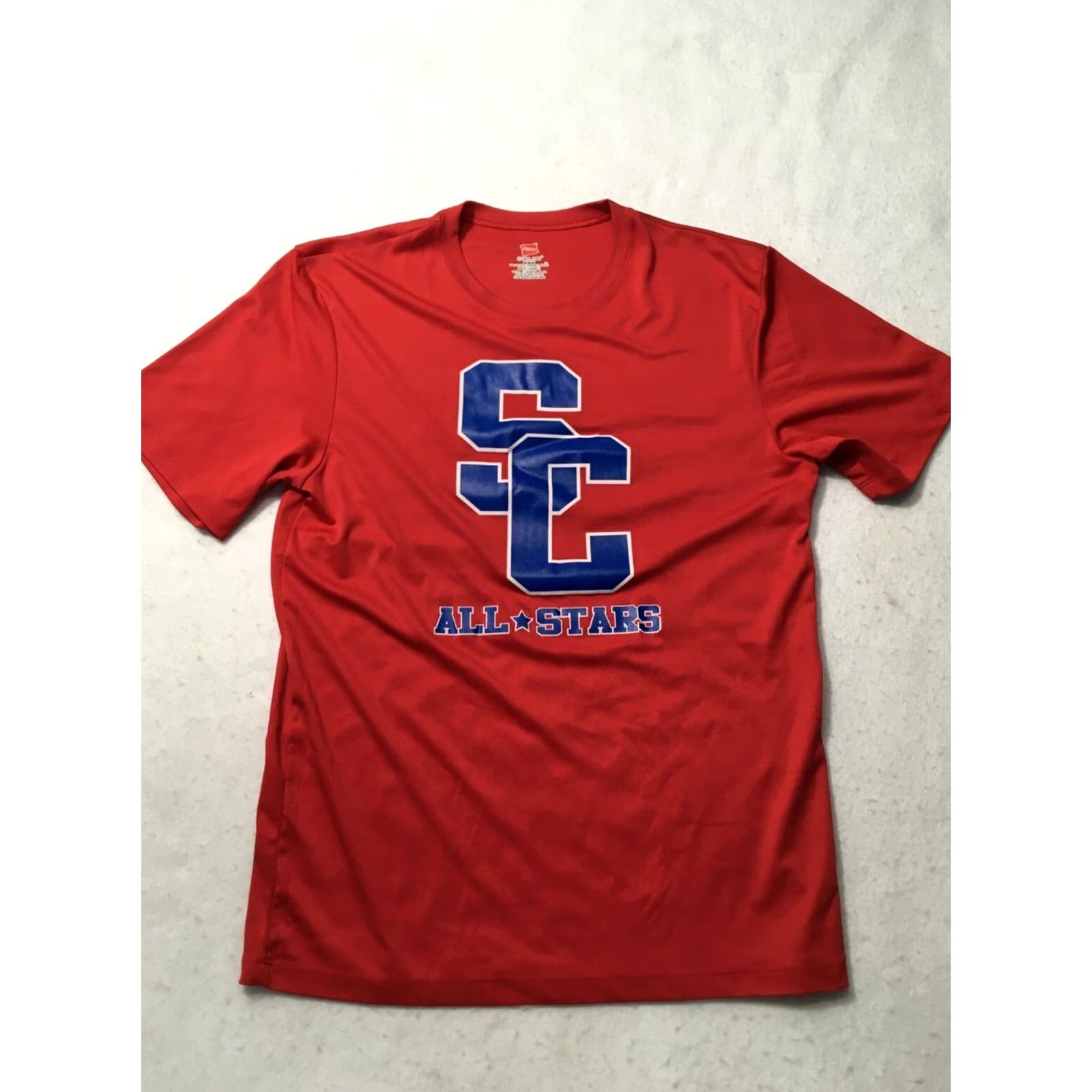 Hanes Hanes Tee Dri-Fit Activewear T-Shirt Medium Red Teens M Crew Neck Shirt Boys Girls Size US M / EU 48-50 / 2 - 2 Thumbnail