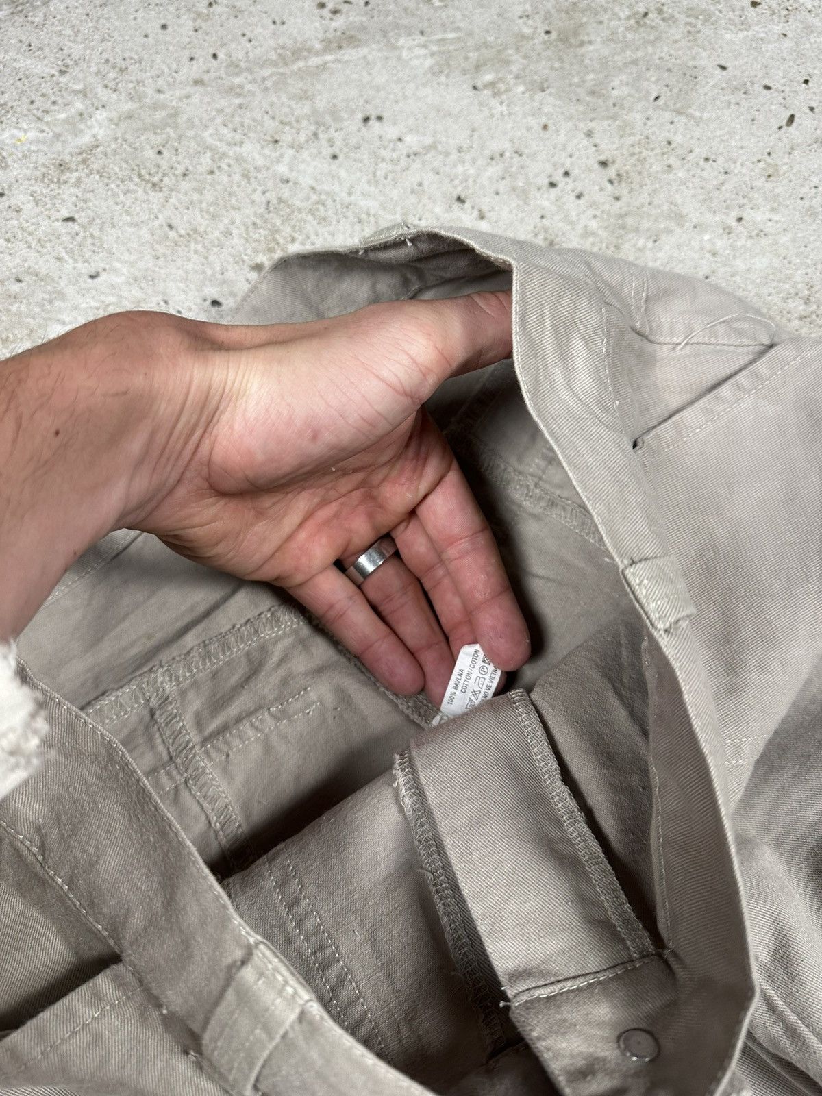 If Six Was Nine Vintage Y2K Baggy Cargo Embroidery Flowers Beige Pants Flare Size US 30 / EU 46 - 8 Thumbnail