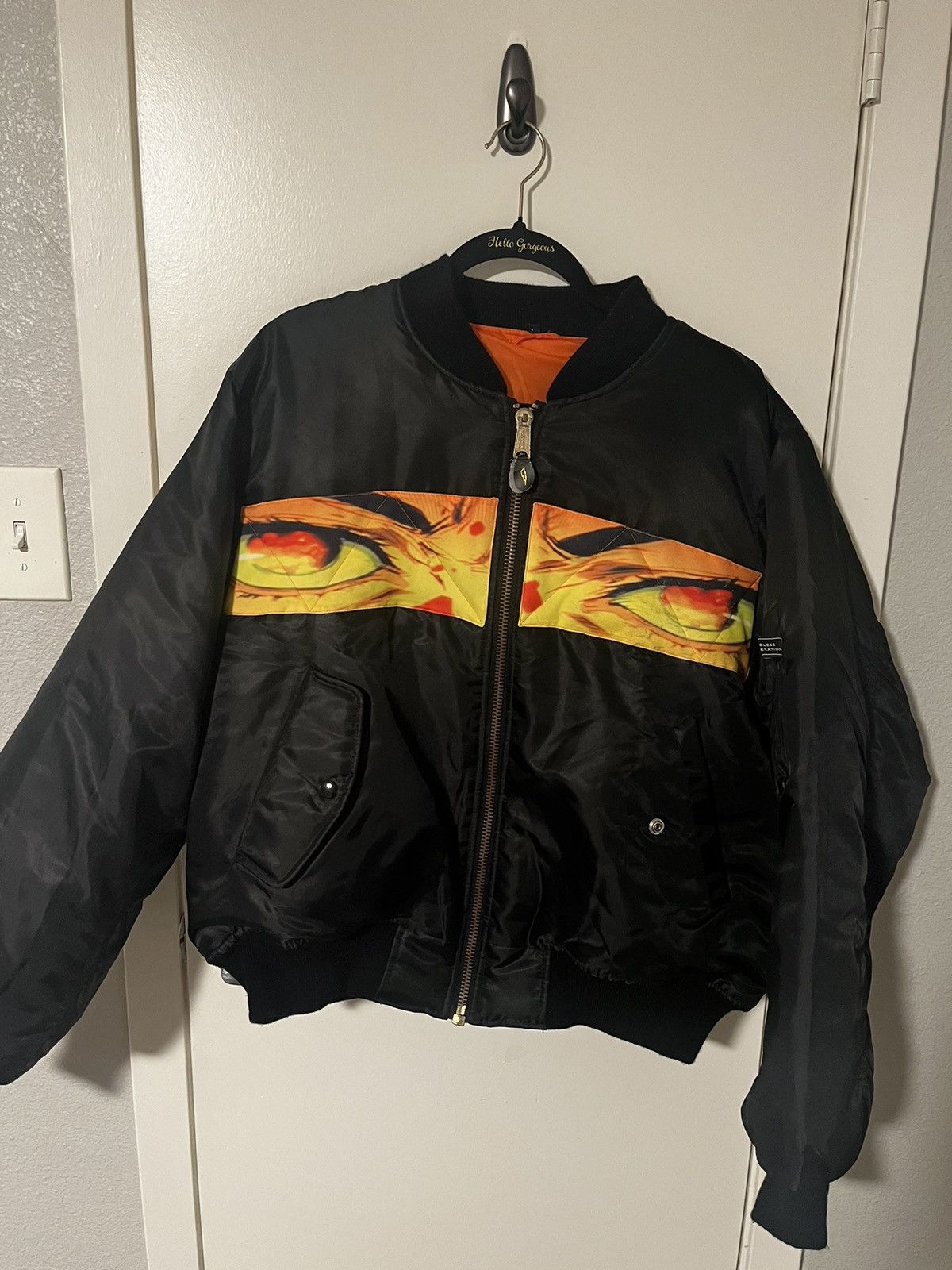 Custom Reversible Bomber Jacket Black/Orange