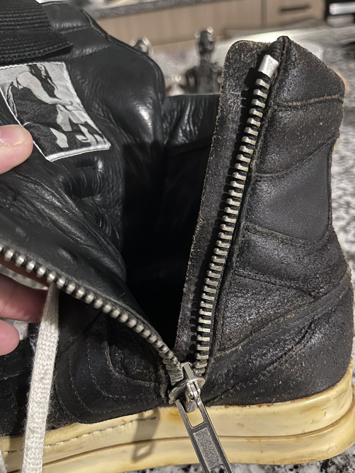 Rick Owens Rick Owens 2008 “Creatch” Blistered Leather Dunks Size US 6 / EU 39 - 14 Thumbnail