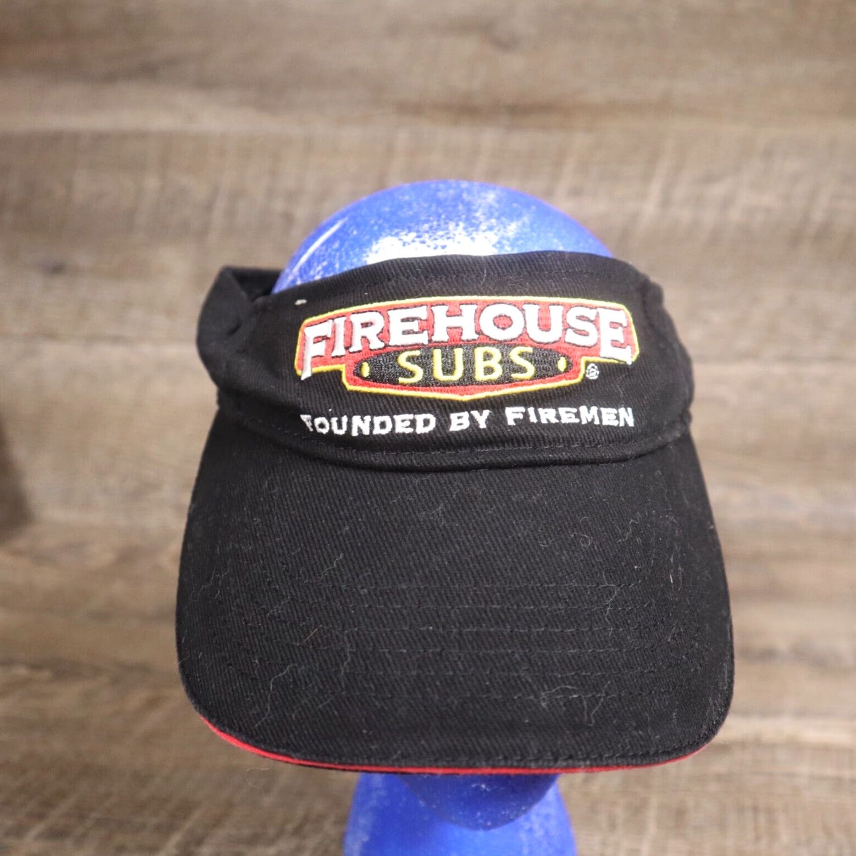 Vintage VINTAGE Hat Firehouse Subs Visor Cap Black Red Strapback Employee Uniform Size ONE SIZE - 2 Thumbnail