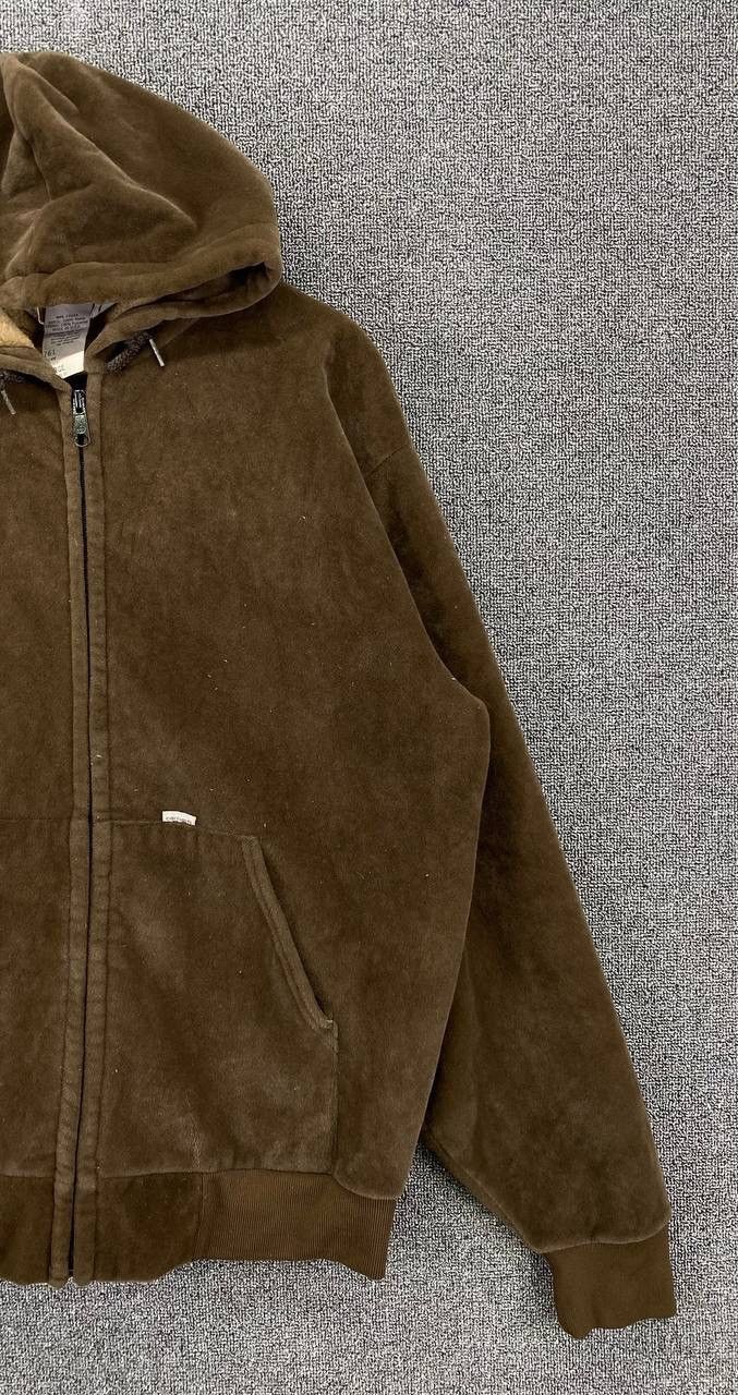 Carhartt Vintage 1990s Carhartt Fleece Faux Fur Zip Up Hoodie Jacket Size US L / EU 52-54 / 3 - 4 Thumbnail