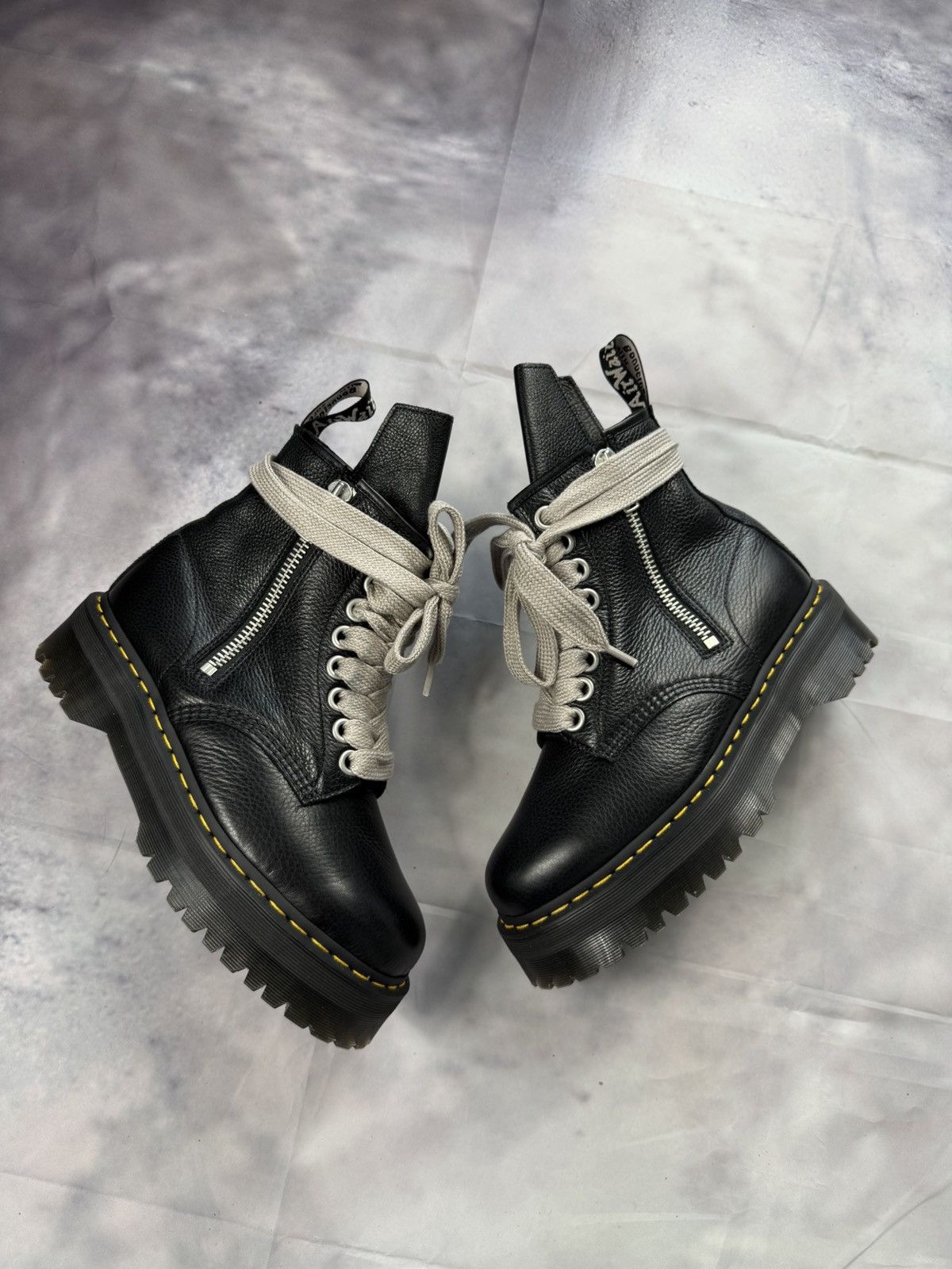 RICK OWENS Dr. Martens 1460 Jumbo lace Quad Leather Boots