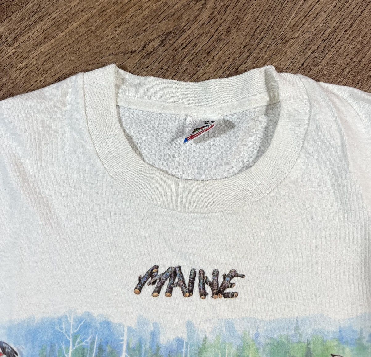 Band Tees Maine Cartoon Vintage 90s Nature T Shirt Size US L / EU 52-54 / 3 - 3 Thumbnail