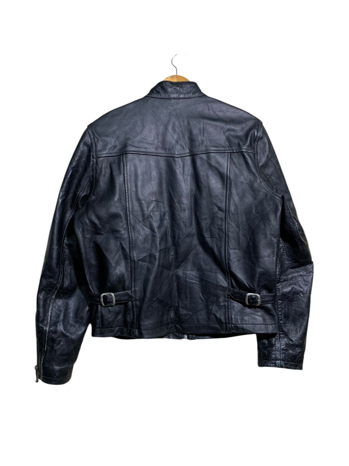 Genuine Leather 🔥BLACK LEATHER BIKERS JACKETS CAFERACER Size US L / EU 52-54 / 3 - 8 Thumbnail