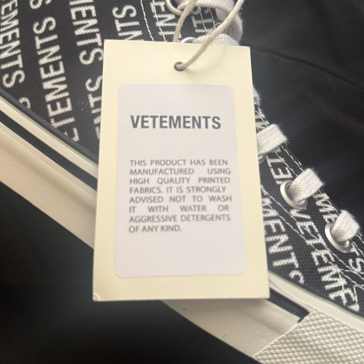 Vetements VETEMENTS Black High-Top Canvas Sneaker (FW/18) Size US 8 / EU 41 - 8 Thumbnail