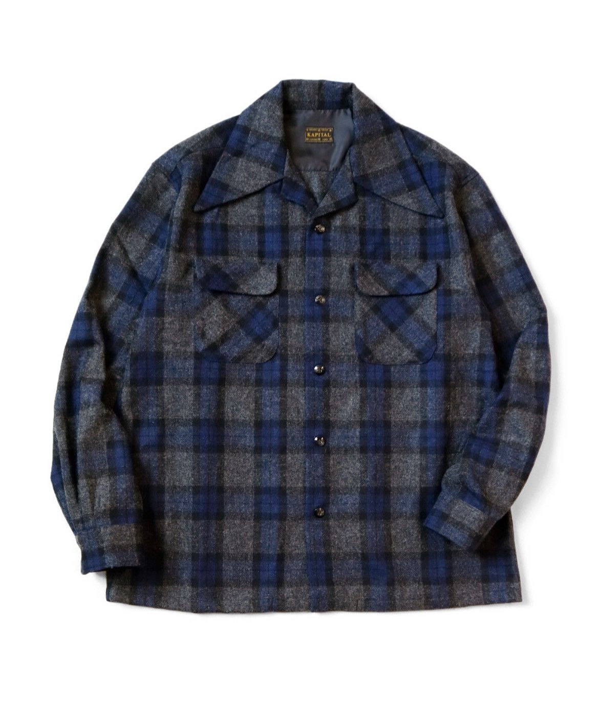 CAMP jacquard flannel wrangle collar board shirt size 2