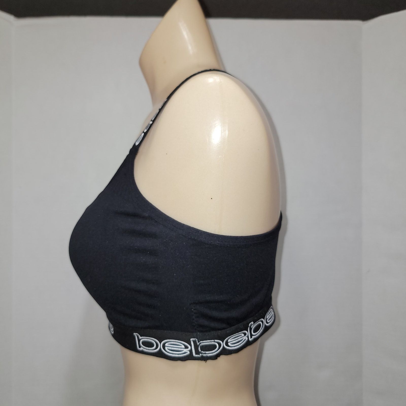 Bebe Bebe Padded Black Sports Bra - Size XL Size ONE SIZE - 2 Thumbnail