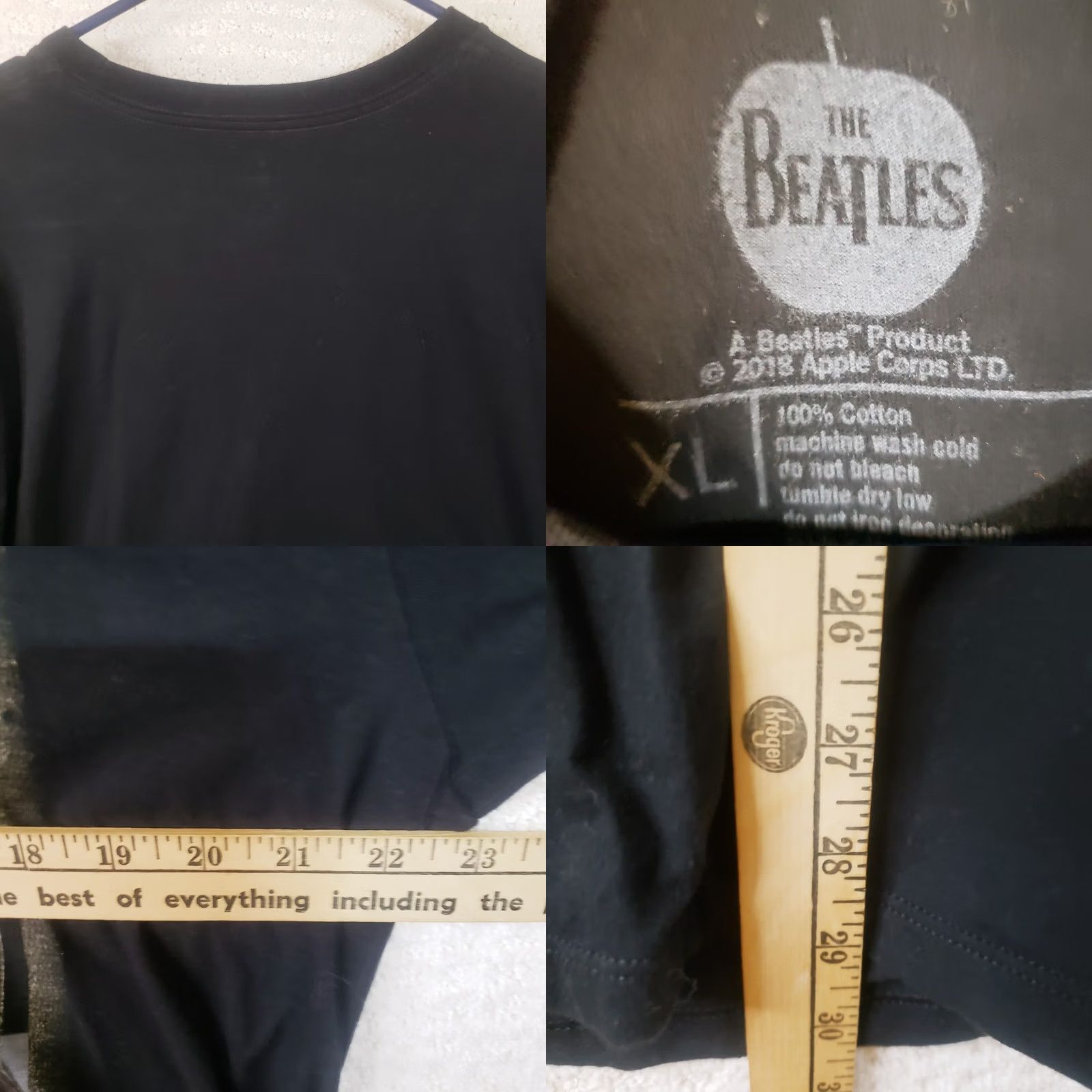 Vintage The Beatles Mens XL Black Shirt Graphic Print Crew Neck Size US XL / EU 56 / 4 - 9 Thumbnail