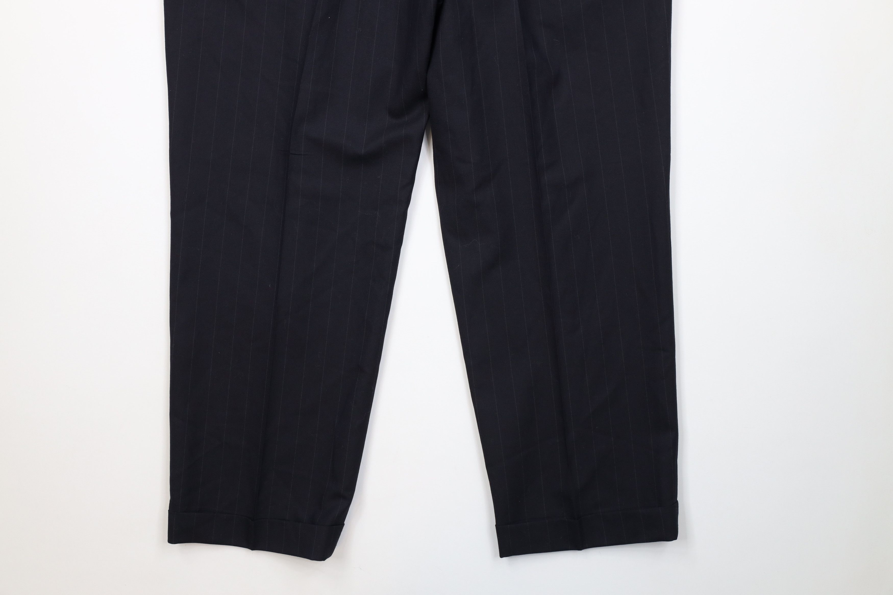 Vintage 90s Streetwear 2 Piece Super 100s Wool Striped Suit
