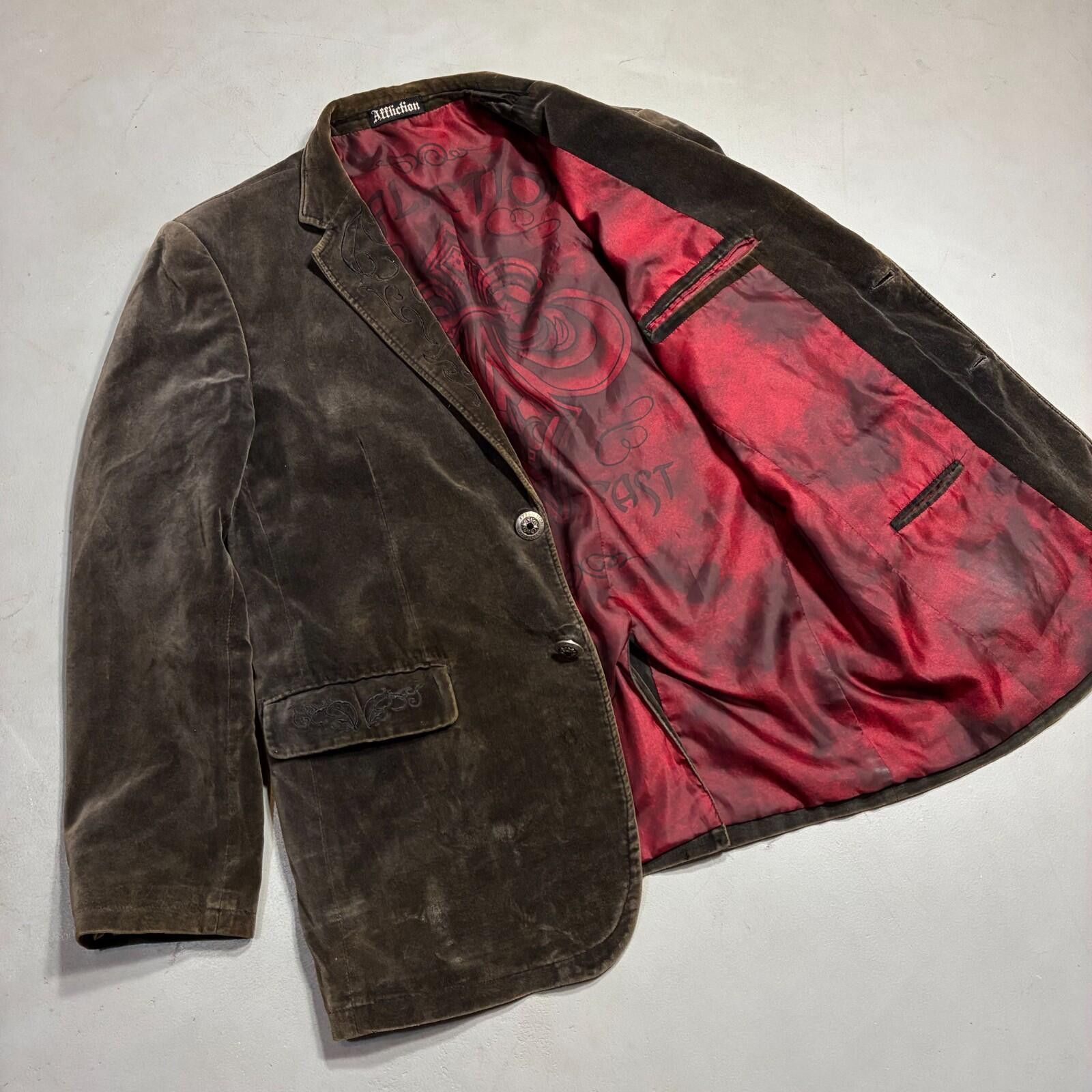 Affliction affliction red label velvet blazer brown Y2K Size US L / EU 52-54 / 3 - 6 Thumbnail