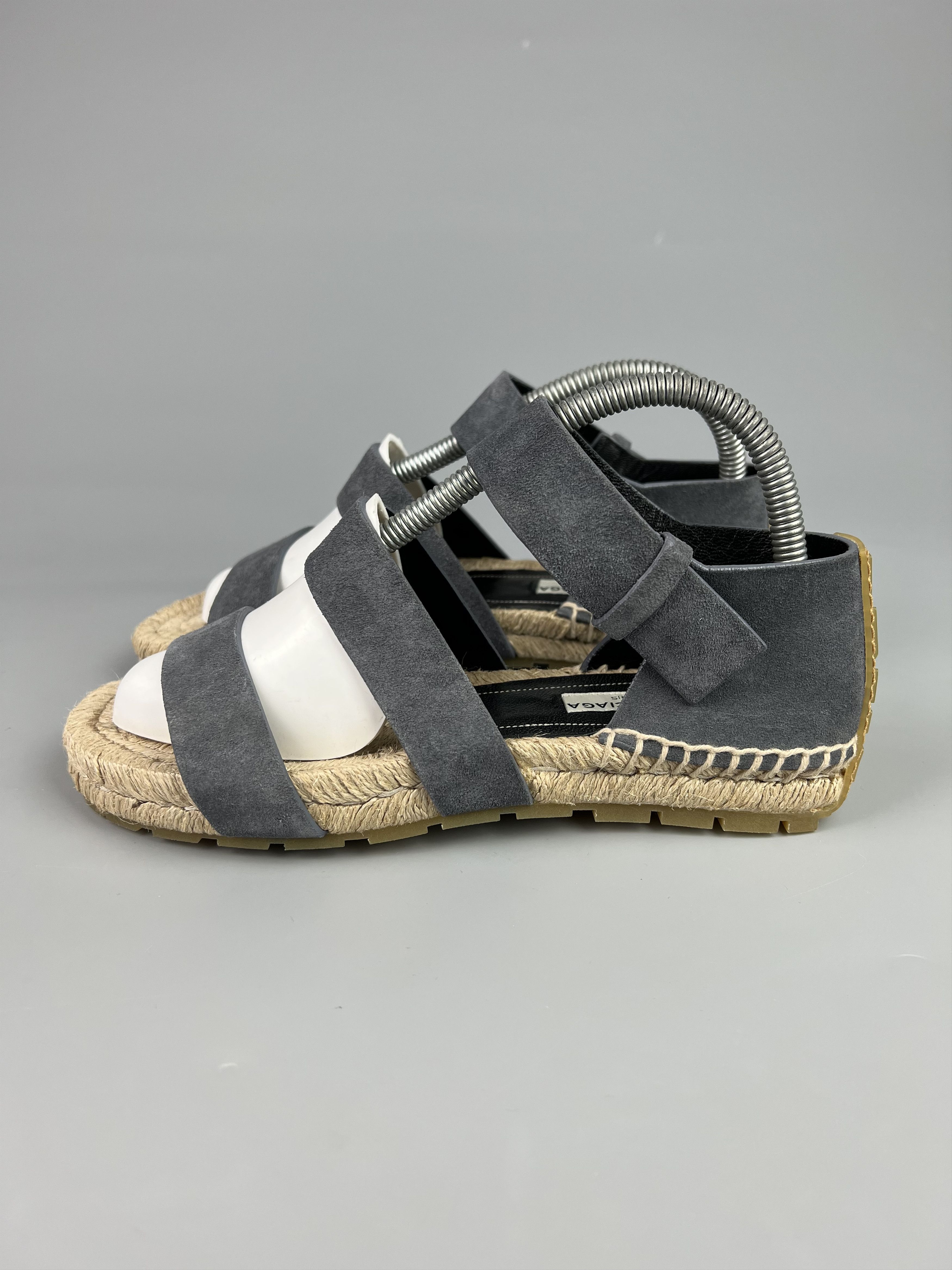 Balenciaga Gray Suede Leather Sandals Size 37