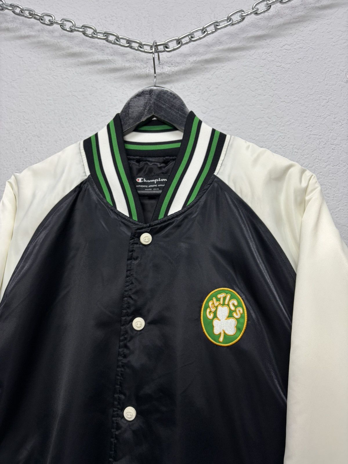 Vintage Champion x NBA Boston Celtics Varsity Satin Bombers
