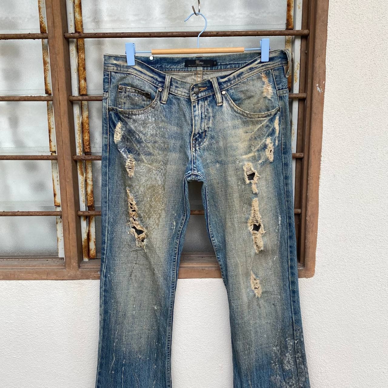 Japanese Brand ARCHIVE FLARE Midas Japan "Gimmick" Distressed Cyber Punk Size US 29 - 4 Thumbnail