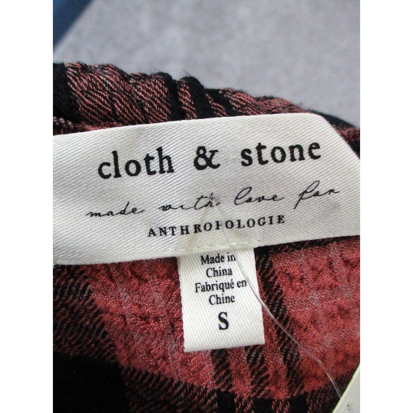 CLOT Cloth & Stone Shirt Dress Womens S Red Plaid Long Sleeve Round Neck Pullover Casual Short Dress Womens Shirt Dress 90s? Size S / US 4 / IT 40 - 3 Thumbnail