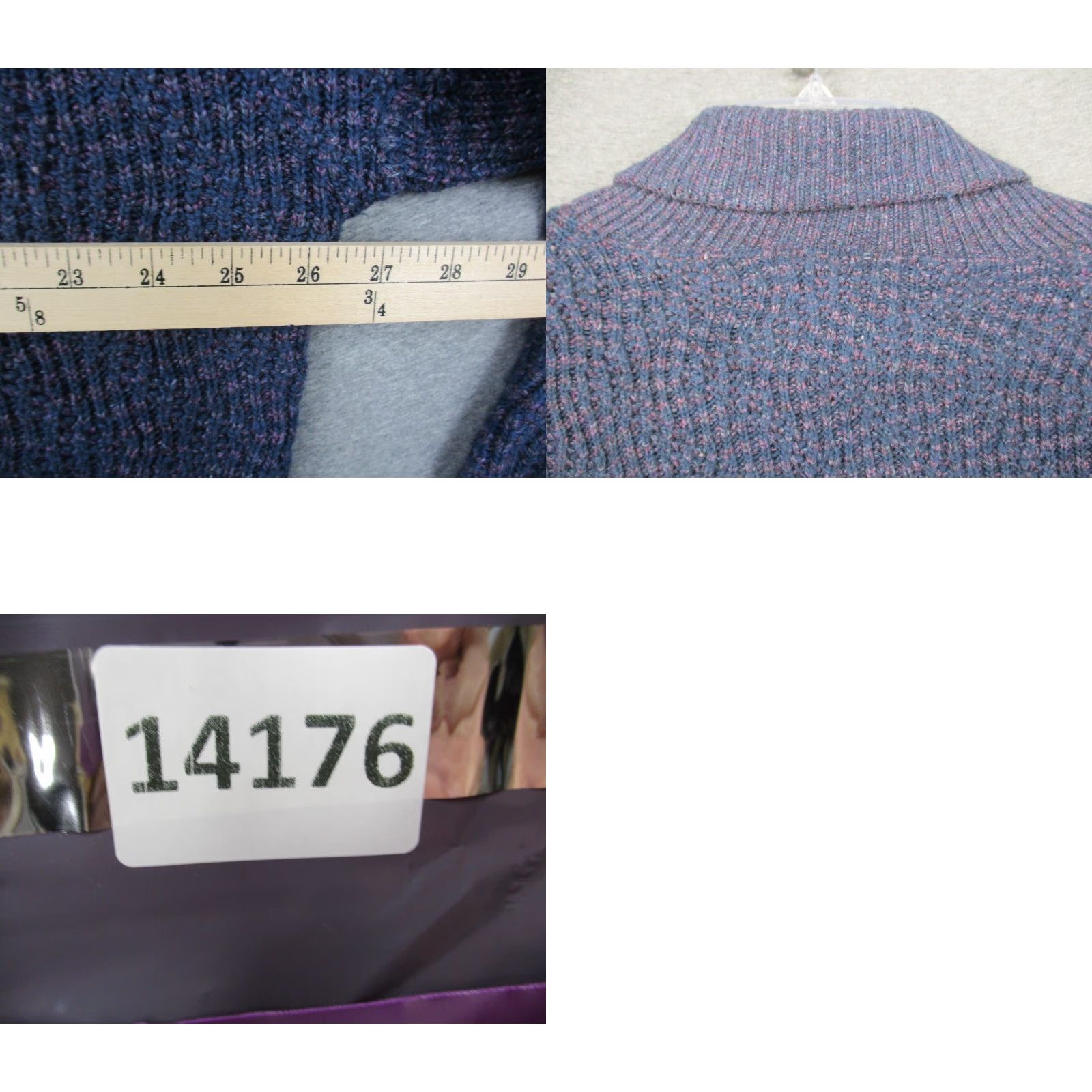 Vintage VINTAGE LL Bean Cardigan Sweater Men's Indigo Blue Organic Cotton Waffle Heavyweight Vtg Size US XL / EU 56 / 4 - 8 Thumbnail