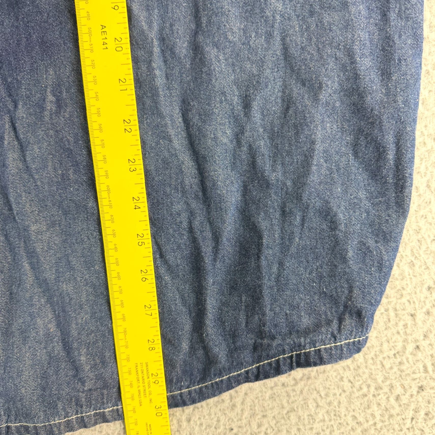 Yamaha VINTAGE Yamaha Jean Button-Up Shirt Mens XL Blue Denim Long Sleeve USA Made Size US XL / EU 56 / 4 - 7 Thumbnail