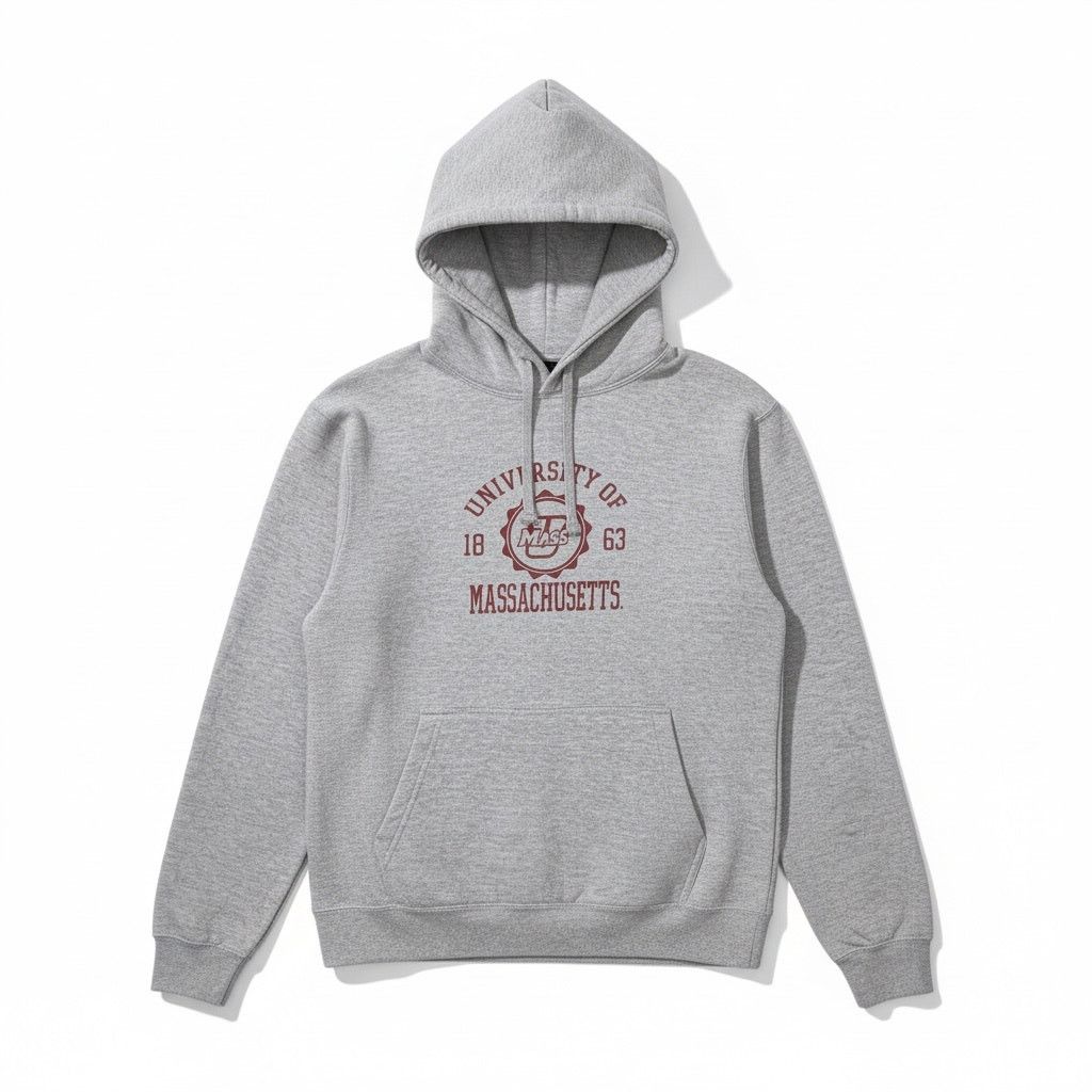 Port & Company UMASS Minutemen Stamp Port & Co Gray Hoodie Men's M Size US M / EU 48-50 / 2 - 1 Thumbnail