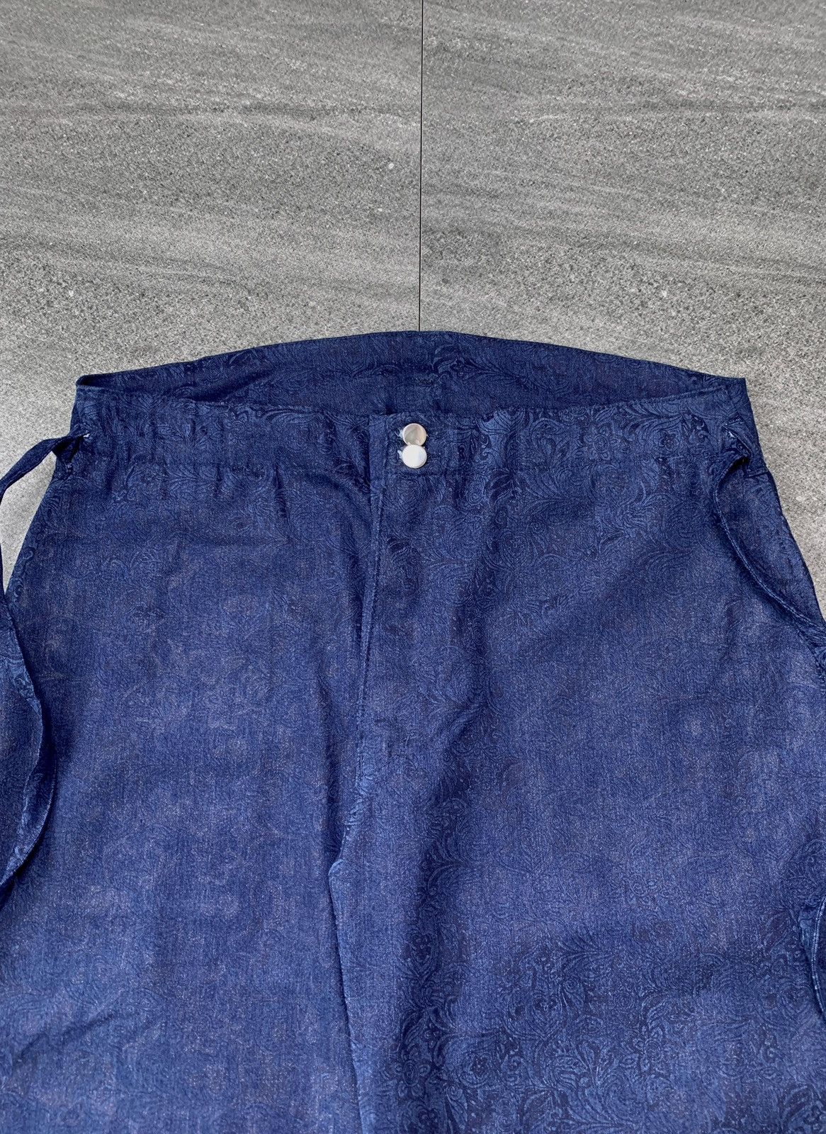 Handmade “FREE IMPORT TAX” Floral Patterned Hakama Wideleg Pants Size US 34 / EU 50 - 3 Thumbnail