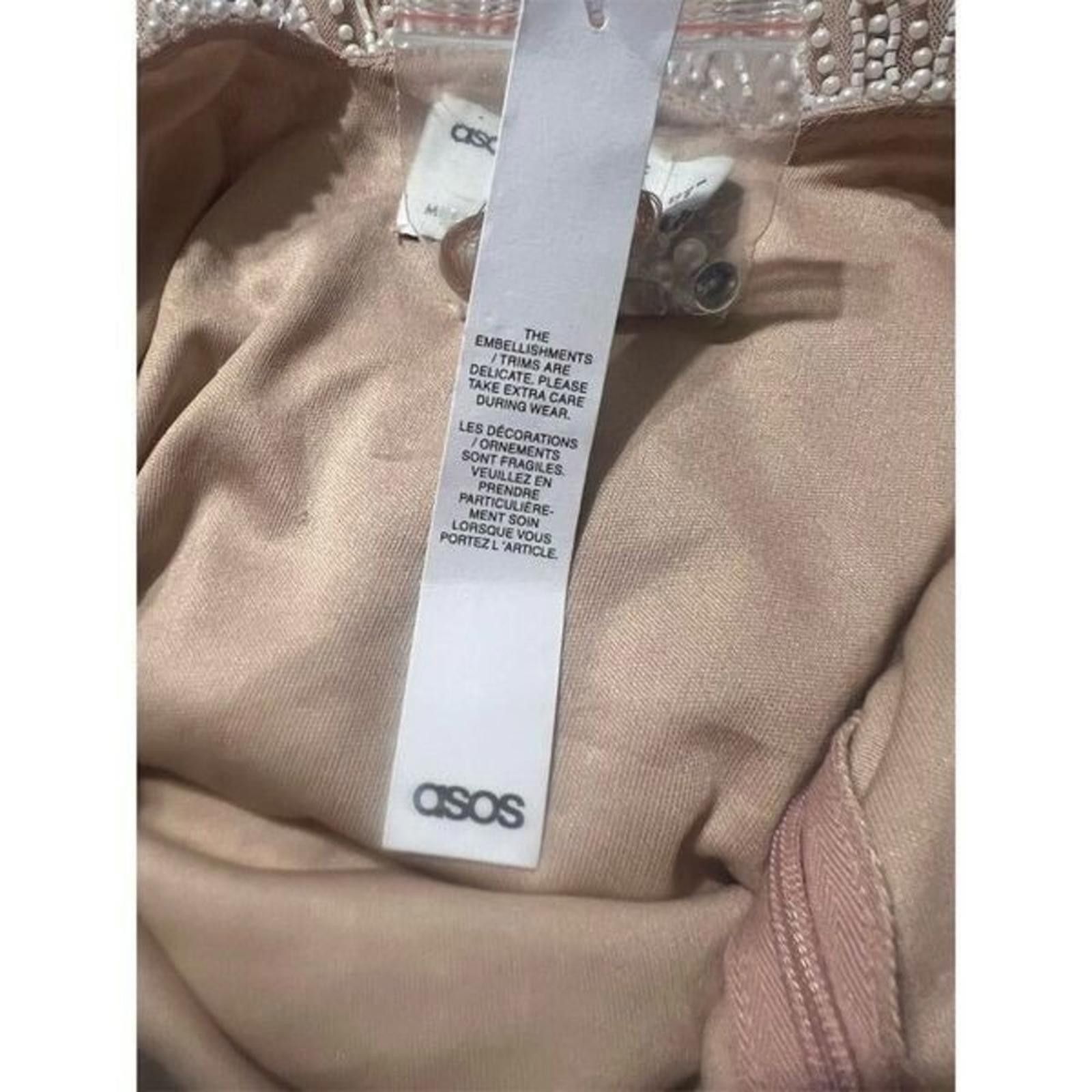 Asos ASOS LUXE Dress Mini US 8 Silver OffShoulder Beaded Size M / US 6-8 / IT 42-44 - 2 Thumbnail