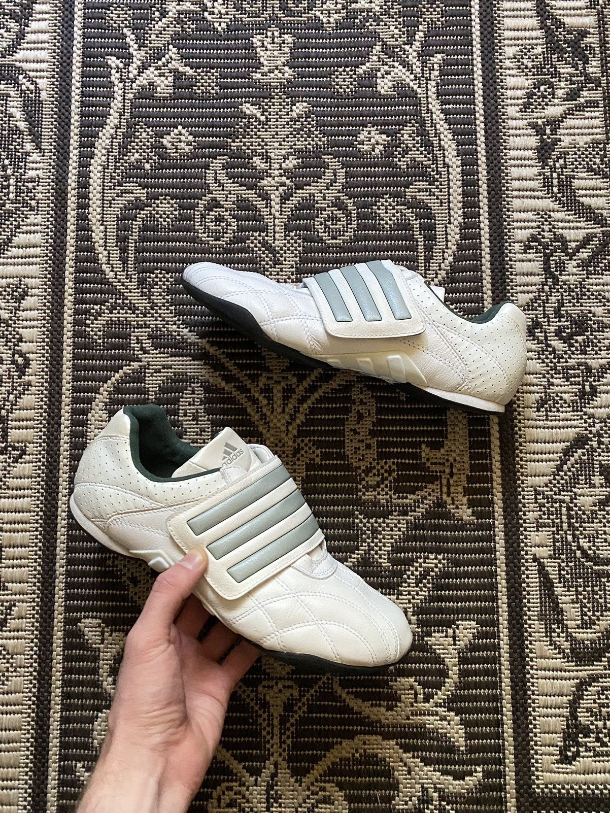 image of 2007 Adidas Y2K “White” Leather Slip-Ons Sneakers, Men's (Size 8)