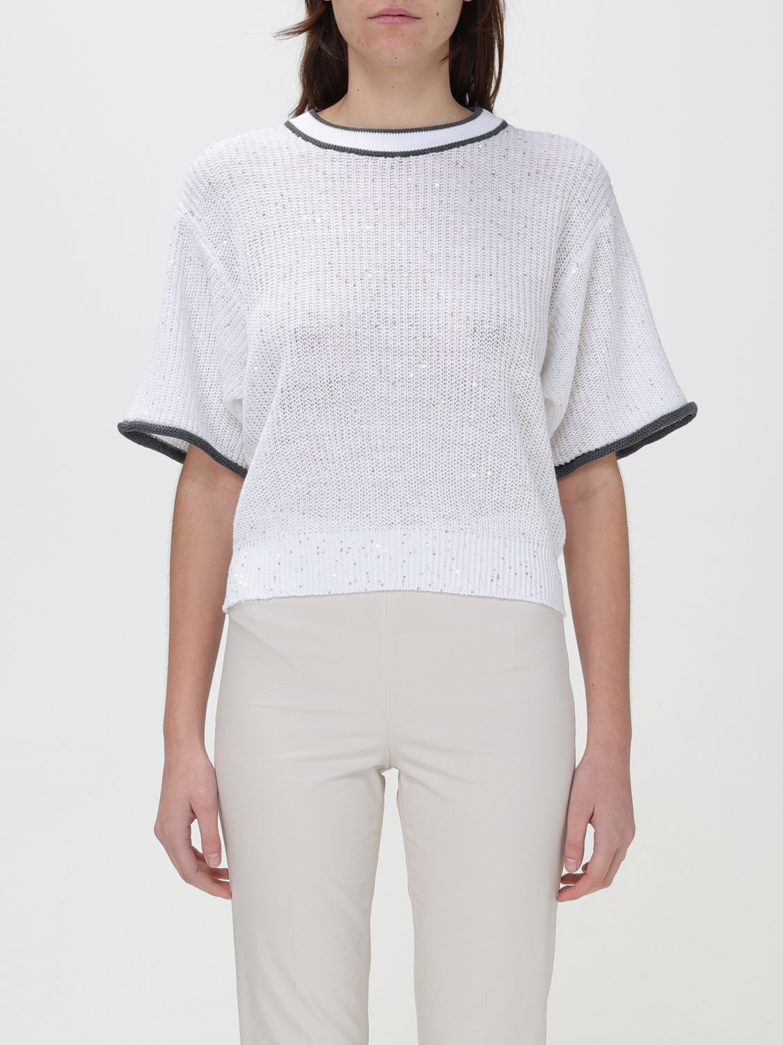 image of Brunello Cucinelli Sweater Woman White, Women's (Size Medium)