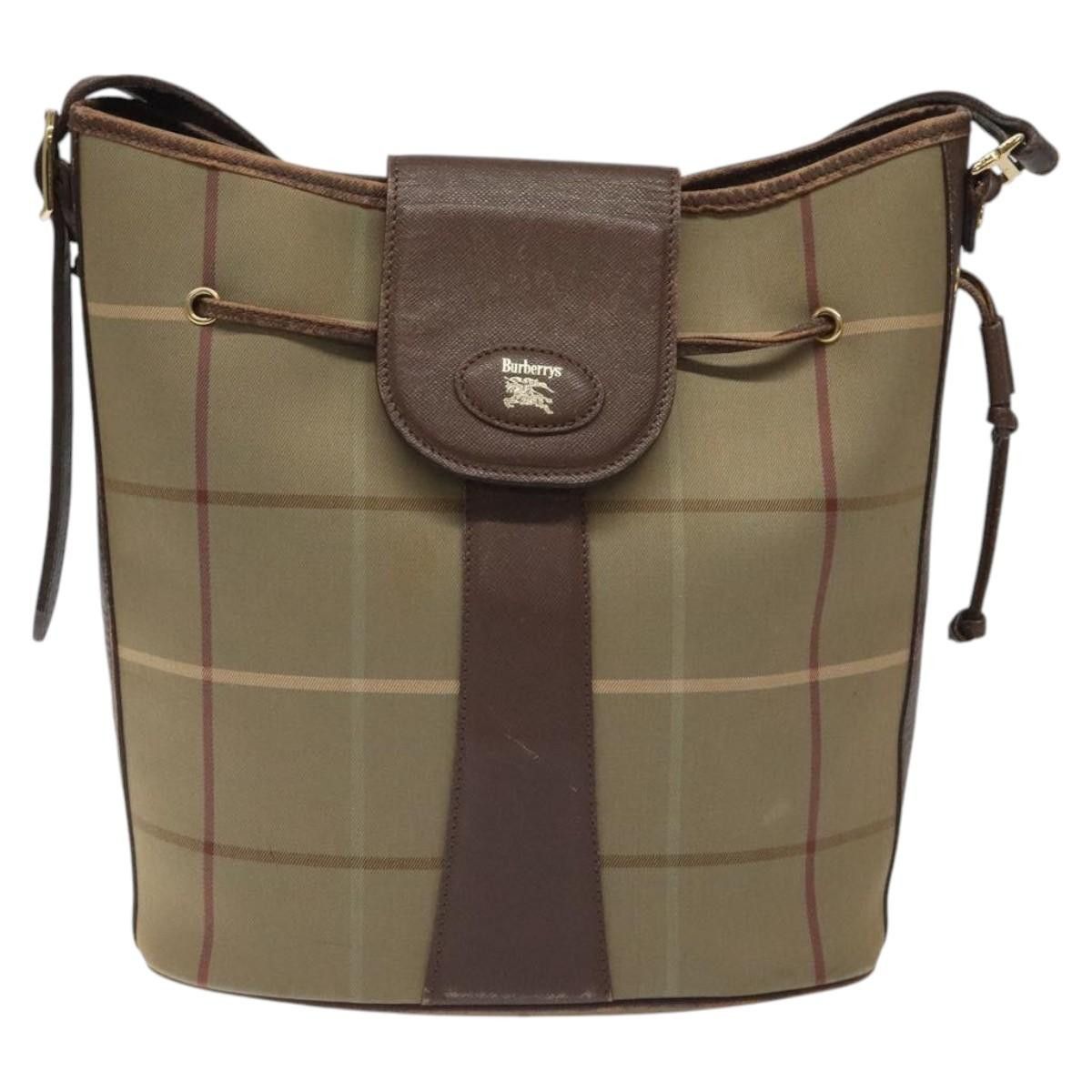 Burberry × Vintage Burberry's Nova Check Pattern Logo Boston Bag